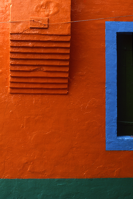   ROBERT OWEN   Burano orange wall  1978 dry mounted inkjet print 72 x 47 cm 