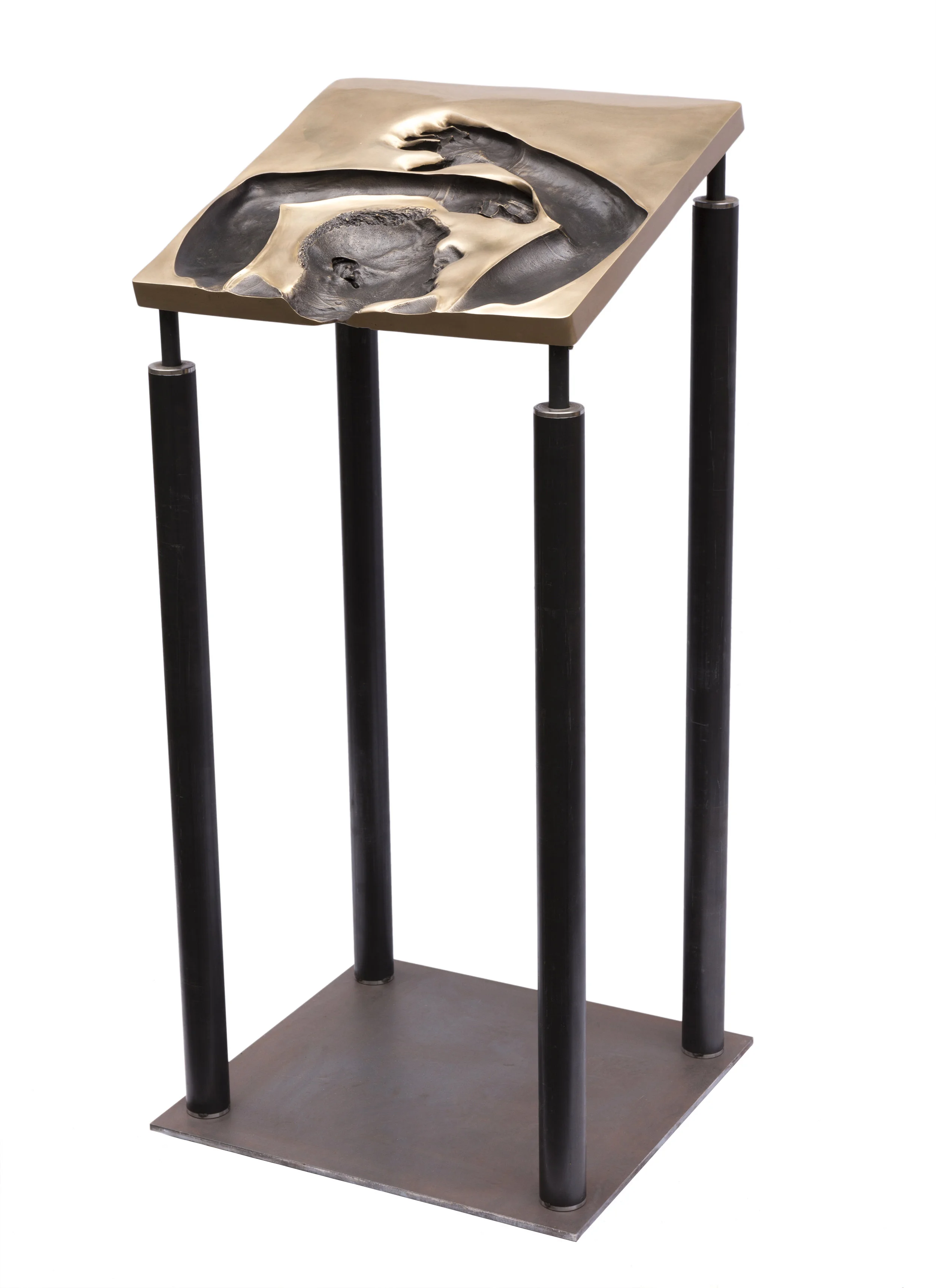 Julie Rrap, Speechless 2, 2017, bronze and steel.