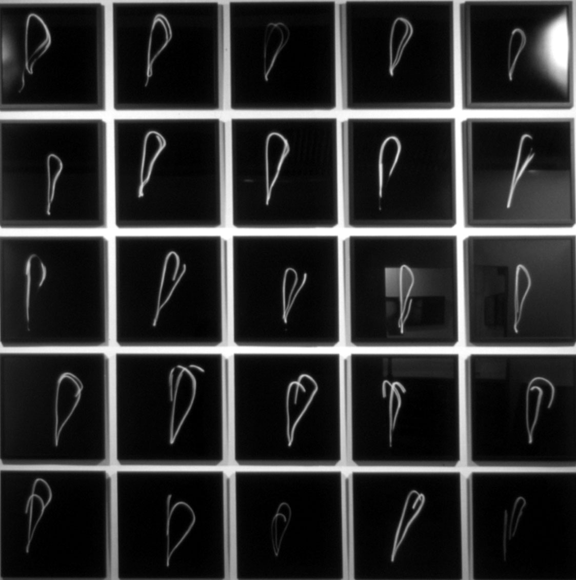   EUGENIA RASKOPOULOS   A-E Nos. 1 - 25  (installation view) 2003 Type C Photograph 45 x 45 cm (each) 