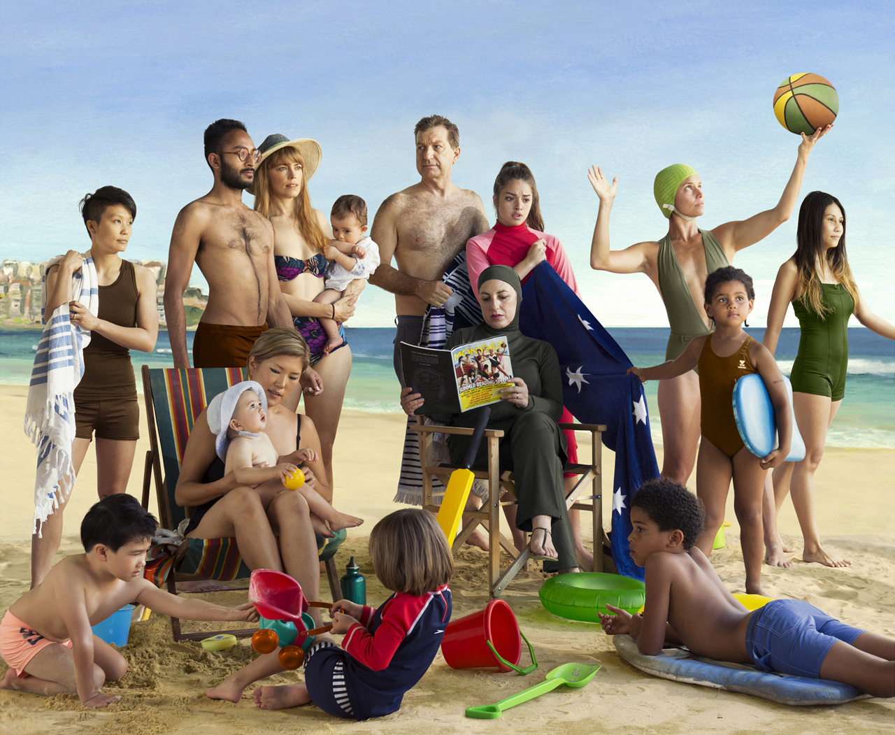   ANNE ZAHALKA   The New Bathers  2013 Type C photograph on flex 90cm x 74cm 