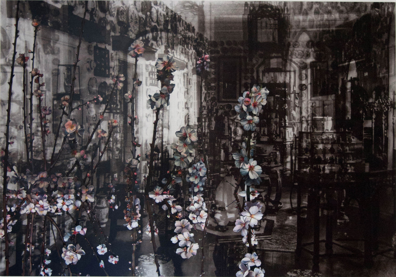   JOHN YOUNG   Marienbad  2012 Digital print and oil on canvas 185 x 270 cm 