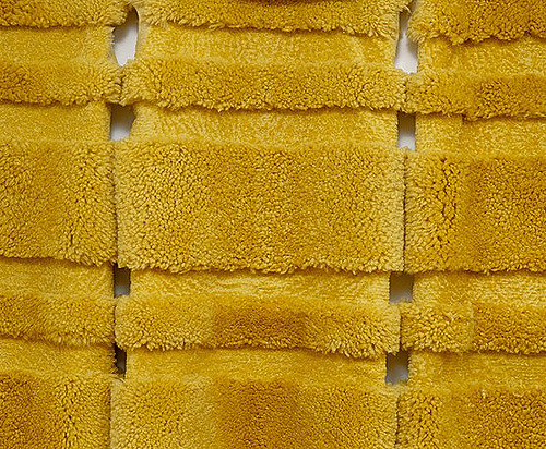   MARIA FERNANDA CARDOSO  Medium Yellow - Sheep (detail) 2002 Dyed sheep skins Dimensions variable 