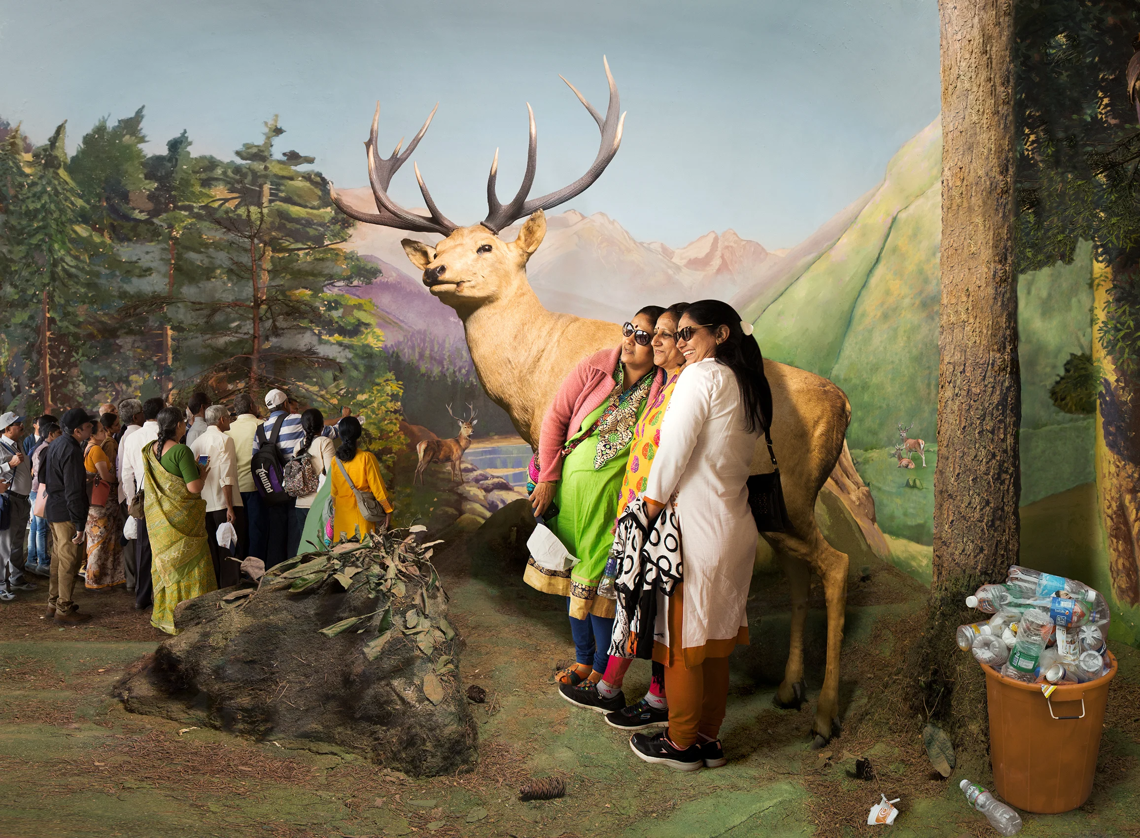 Anne Zahalka, Krazy Kashmiris in Stagland , 2018, pigment ink-jet print on canvas, 100 x 136 cm