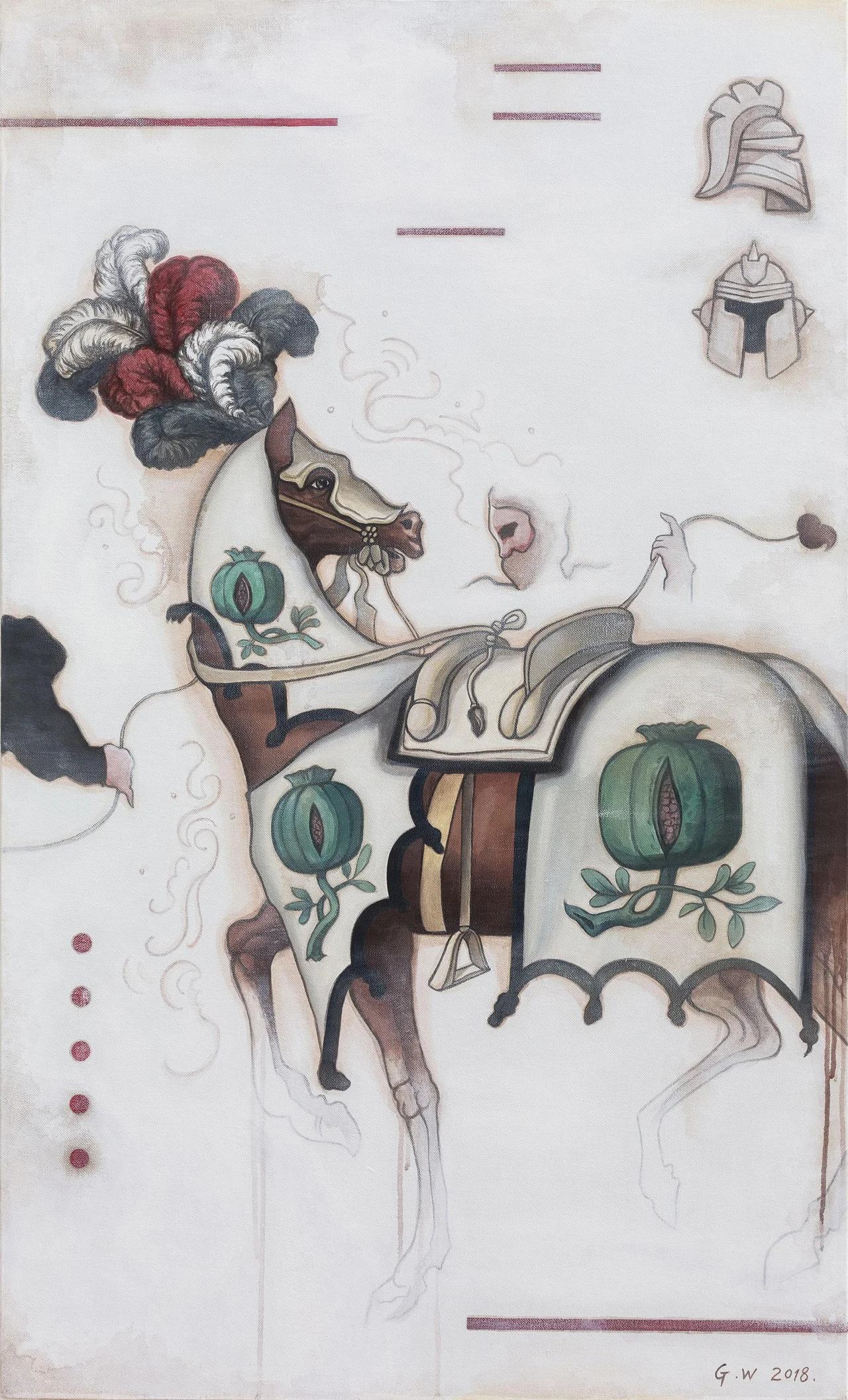 Guan Wei, Chivalry No. 1 , 2018, acrylic on linen, 130 x 80cm.