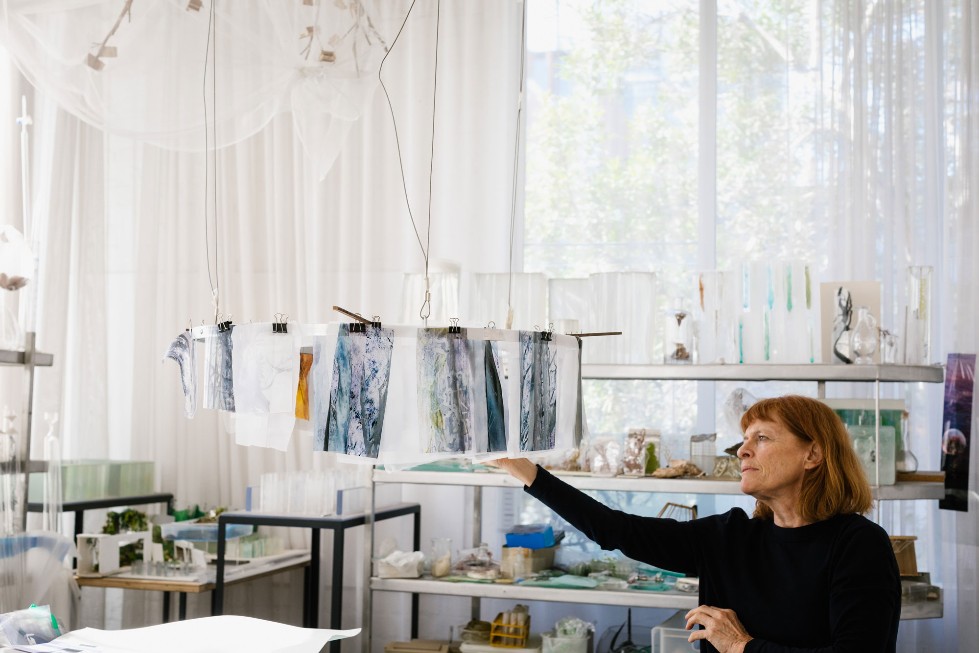 Janet Laurence in her Sydney studio. Photograph: Jacqui Manning. Courtesy the Museum of Contemporary Art, Sydney.
