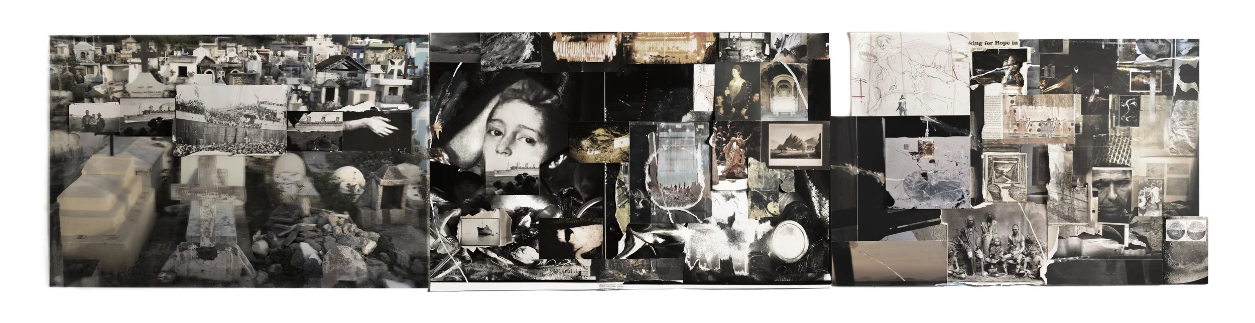 Lyndell Brown & Charles Green, '100 Years of Turbulence, 1918 - 2018' (Detail), 2018, inkjet print on rag paper, 4 parts, each 120 x 360 cm.