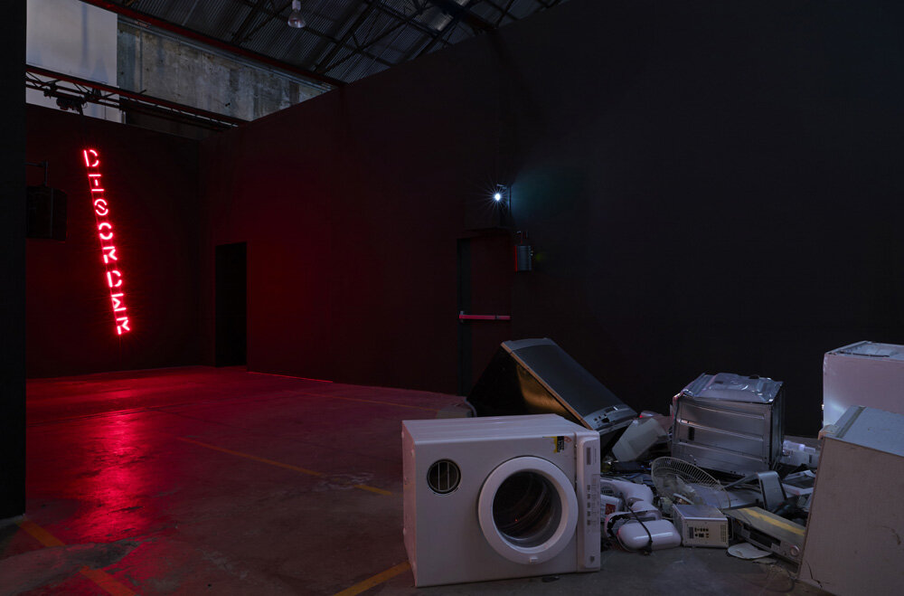 Raskopoulos_Eugenia_(dis)order_2019_ruby red neon swinging structure_300cm x 18cm_The National 2019, Carriageworks, Image Zan Wimberley (1)_LR.jpg