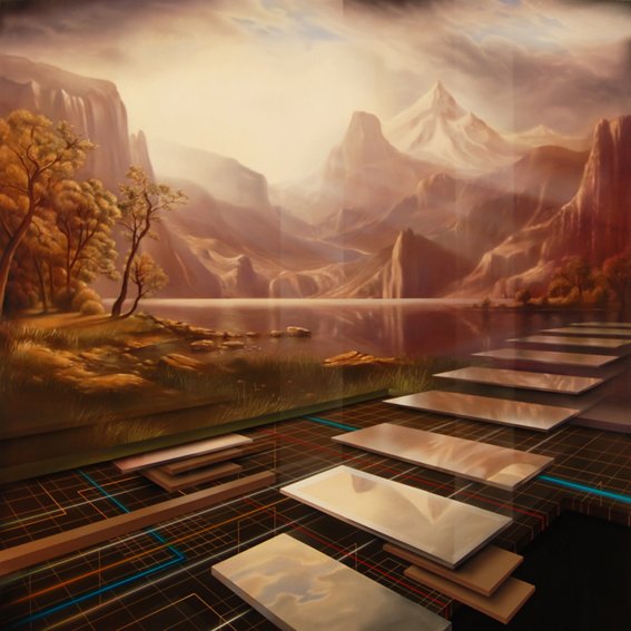   The New Colony-From Bierstadt to Neuromancer , 2008-2009, Oil and Enamel on Canvas, 183 x 183 cm 