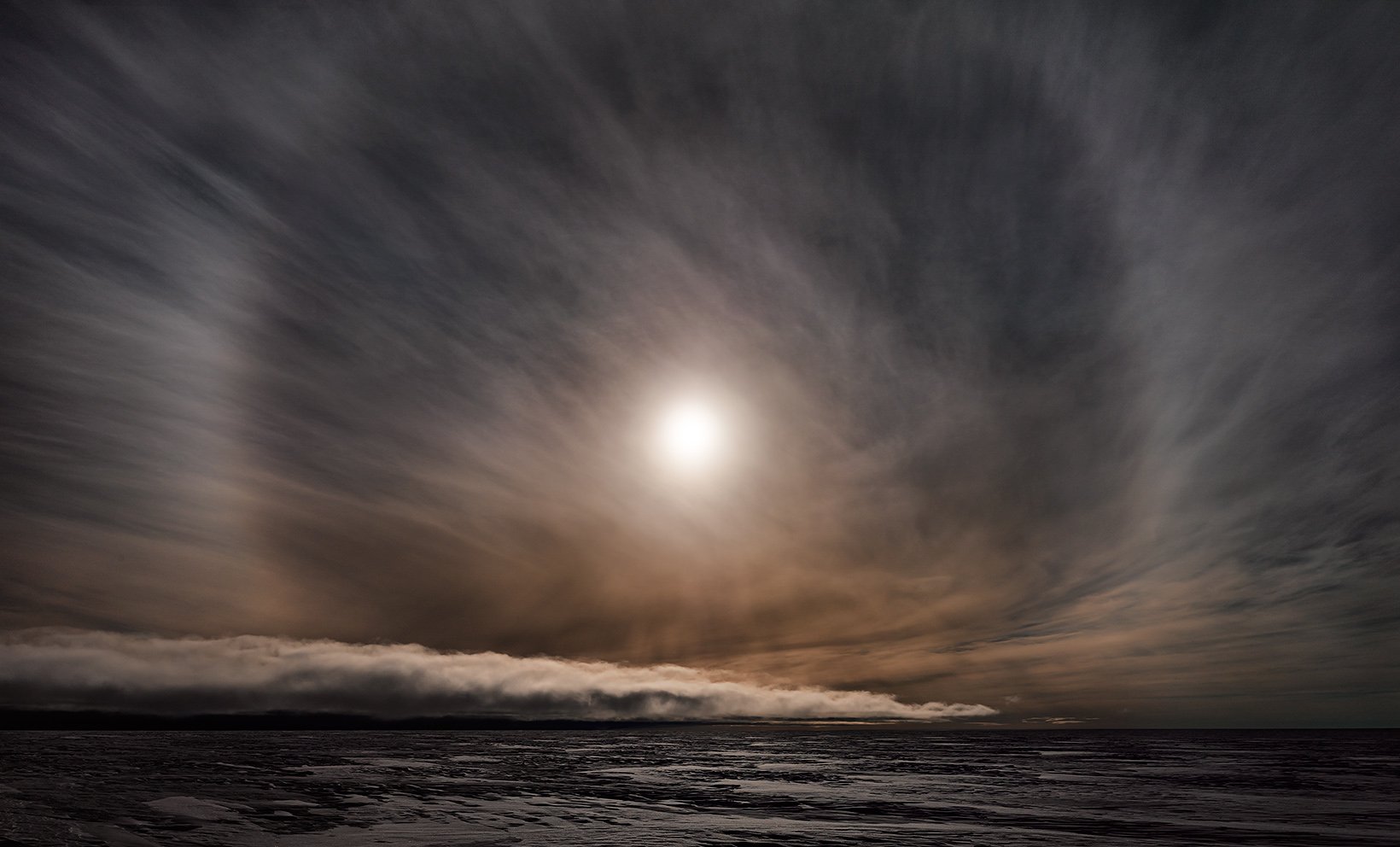   Icesheet #2564, late sun with 22˚ halo,&nbsp; 2013, digital pigment print, 120 x 198cm. 