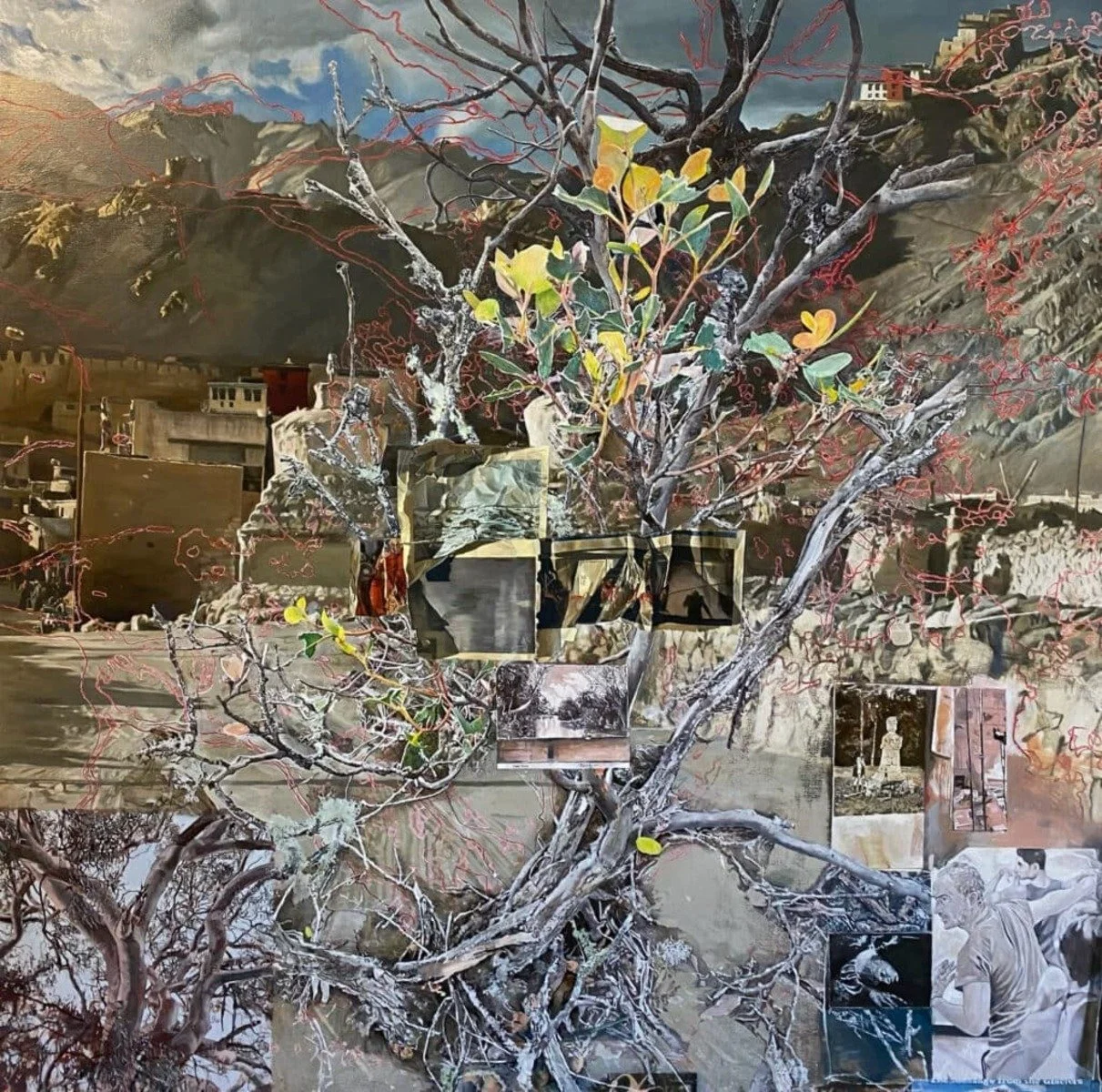 LYNDELL BROWN & CHARLES GREEN Eucalyptus Alpina, 2024 Oil on linen 155 x 155cm