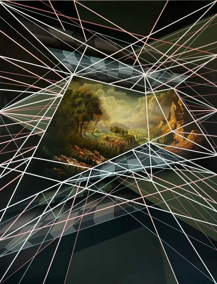 PETER DAVERINGTON A Fragmented Arcadian Reverie , 2023 Oil and acrylic on canvas 198 x 152 cm