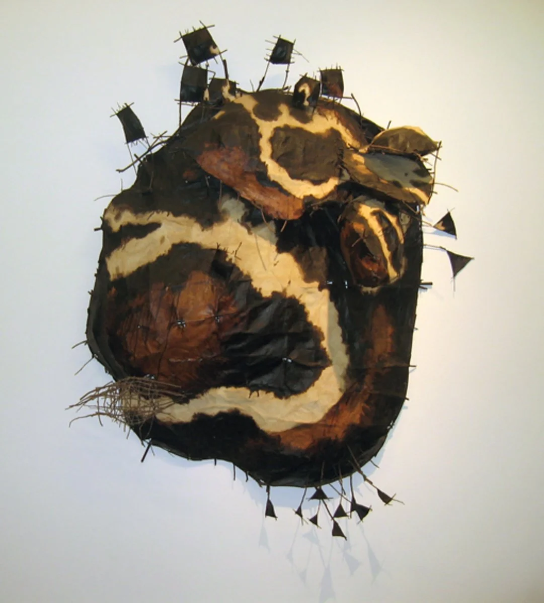   JOHN DAVIS   Lancefield Revisited , 1989 Twigs, Calico, Bituminous Paint, Cotton Thread 170 x 120 x 46 cm 