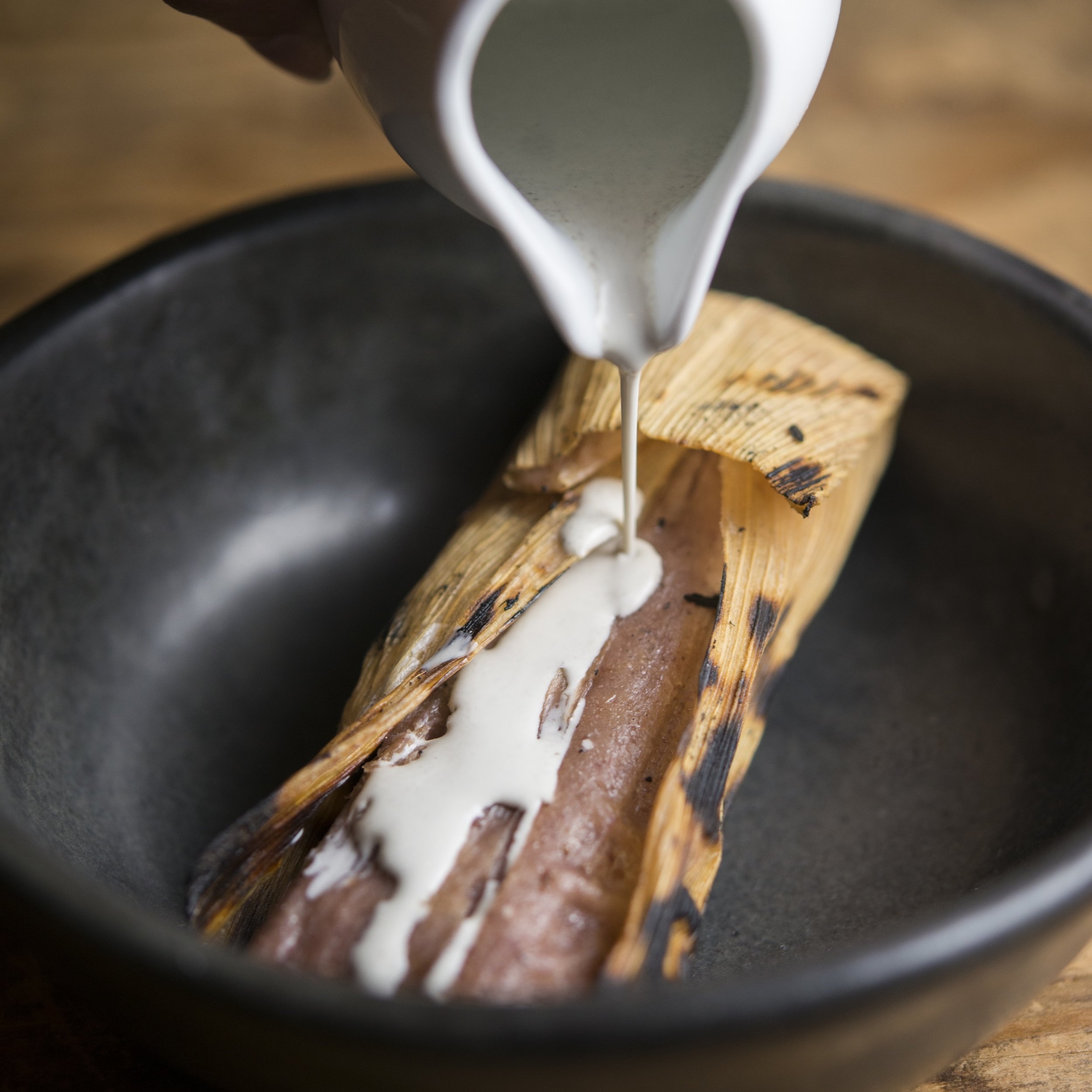 Burnt strawberry tamal