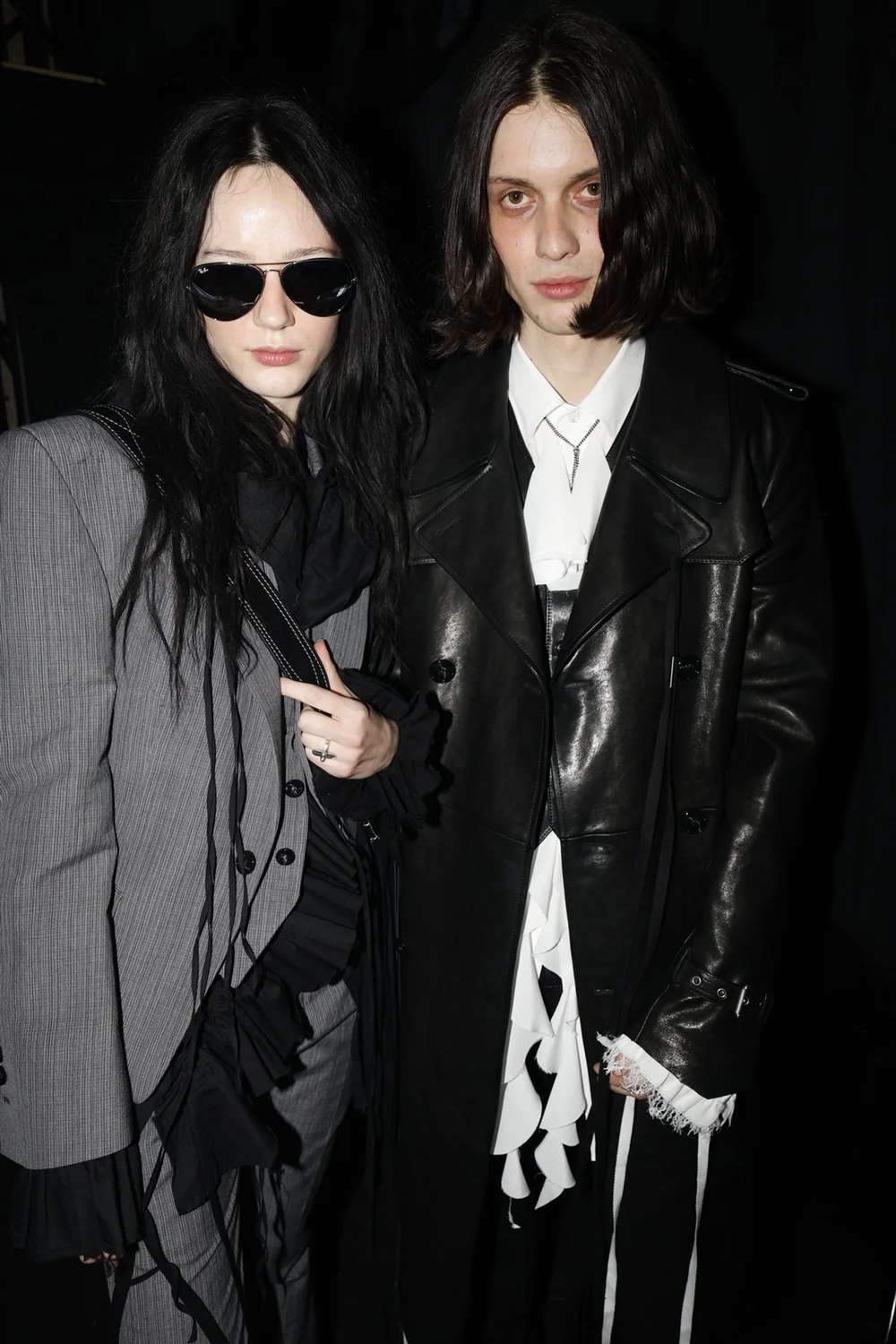 Ann Demeulemeester damage cut saw 本人期 本人期ANN DEMEULEMEESTER leatherjacket