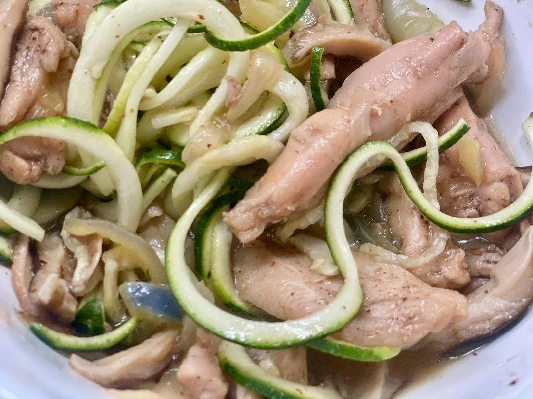 Lemongrass Shiitake Zoodle Bowls with Chicken