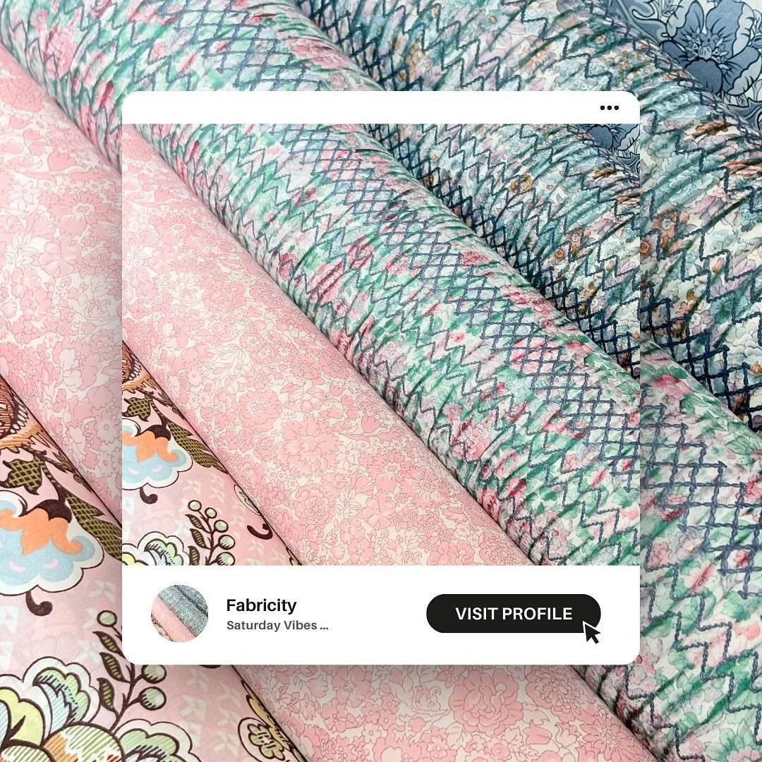 Weekend vibes = slow down + create + Liberty magic ✂️✨
Surround yourself with beauty &mdash; shop these #Libertyfabrics in-store &amp; online today 💕
.
.
#fabricitysg
#libertytanalawn