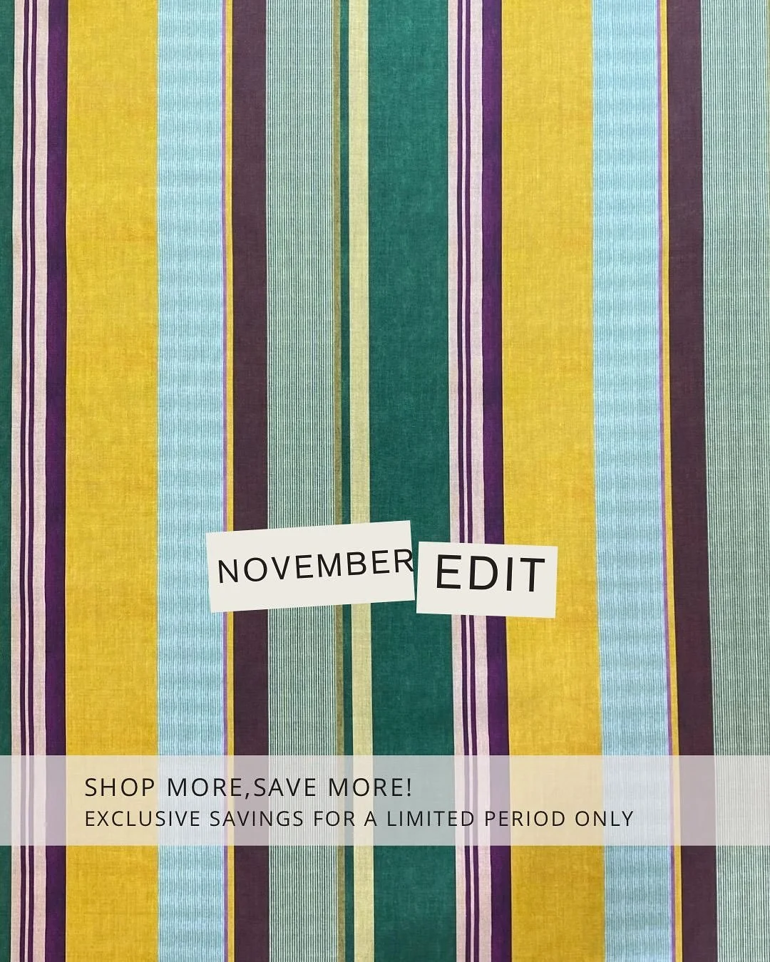 Archive Swatch captures a spectrum of hypnotic stripes and tactile textures. Calm yet contrasting, its planes of colour explore spatial relationships through the illusion of optical vibrations. This print is part of The Liberty Kaleidoscope collectio