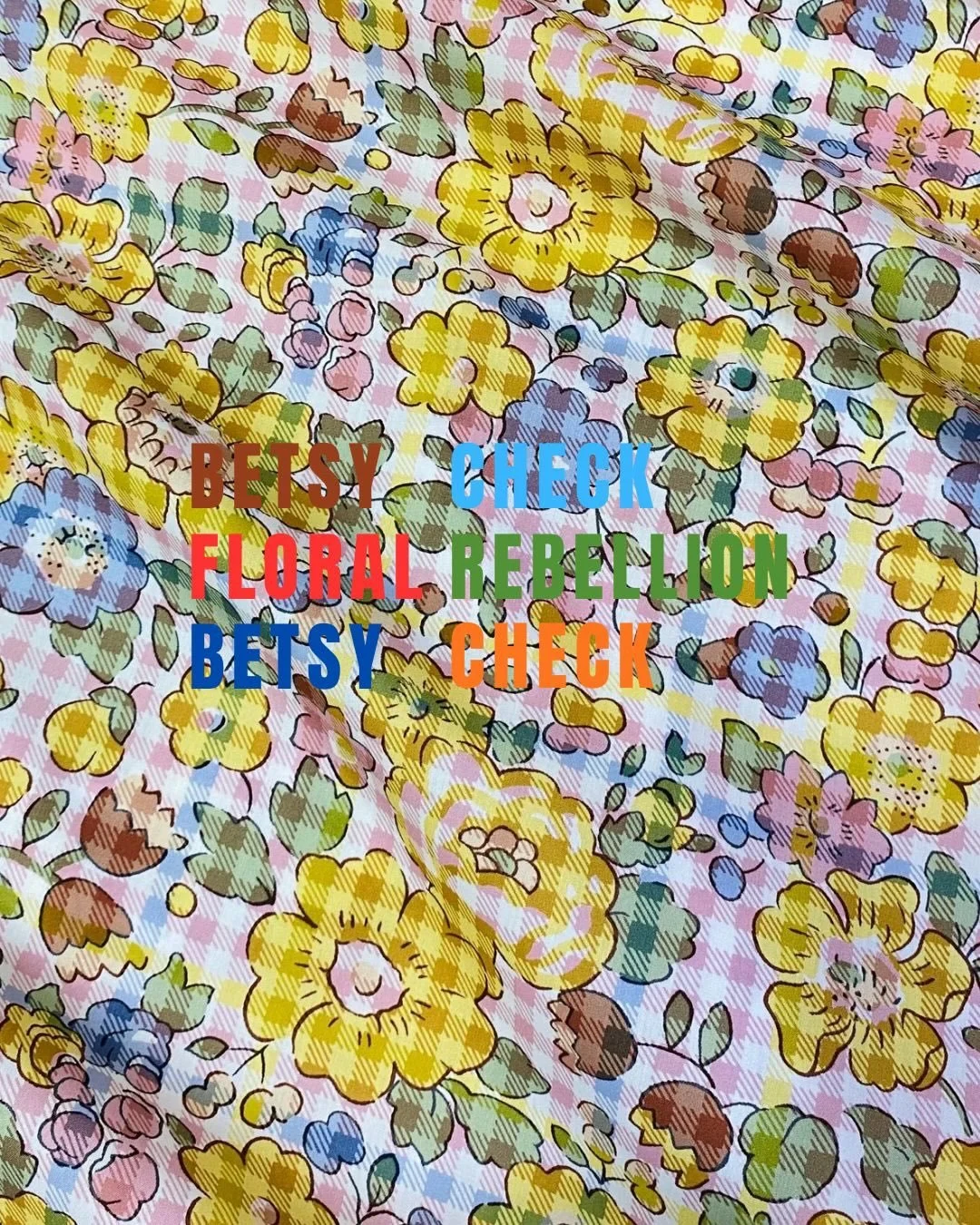 Inspired by Punk aesthetics, Betsy Check reimagines @libertyfabrics&rsquo; iconic Betsy. Originally drawn in 1933, the iconic small-scale floral is now layered with a vibrant, summery plaid &mdash; a playful clash of heritage and rebellion.
.
.
#fabr