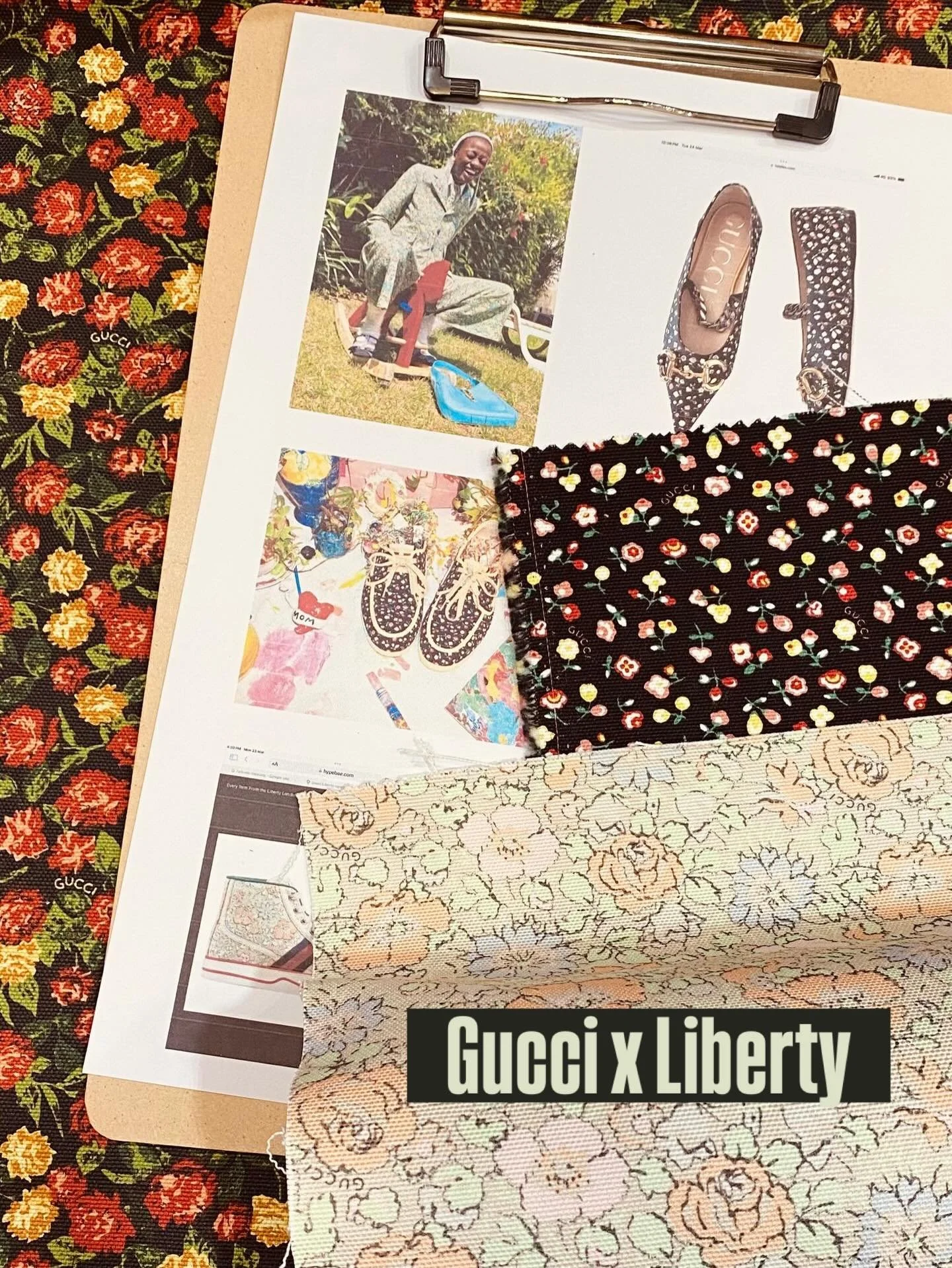 A quiet indulgence for lovers of beautiful things.

Gucci x Liberty 🌿

A rare find from a 2020 collaboration&mdash;where Liberty&rsquo;s delicate florals meet Gucci&rsquo;s expressive charm.

From a limited deadstock release.
Limited yardage availab