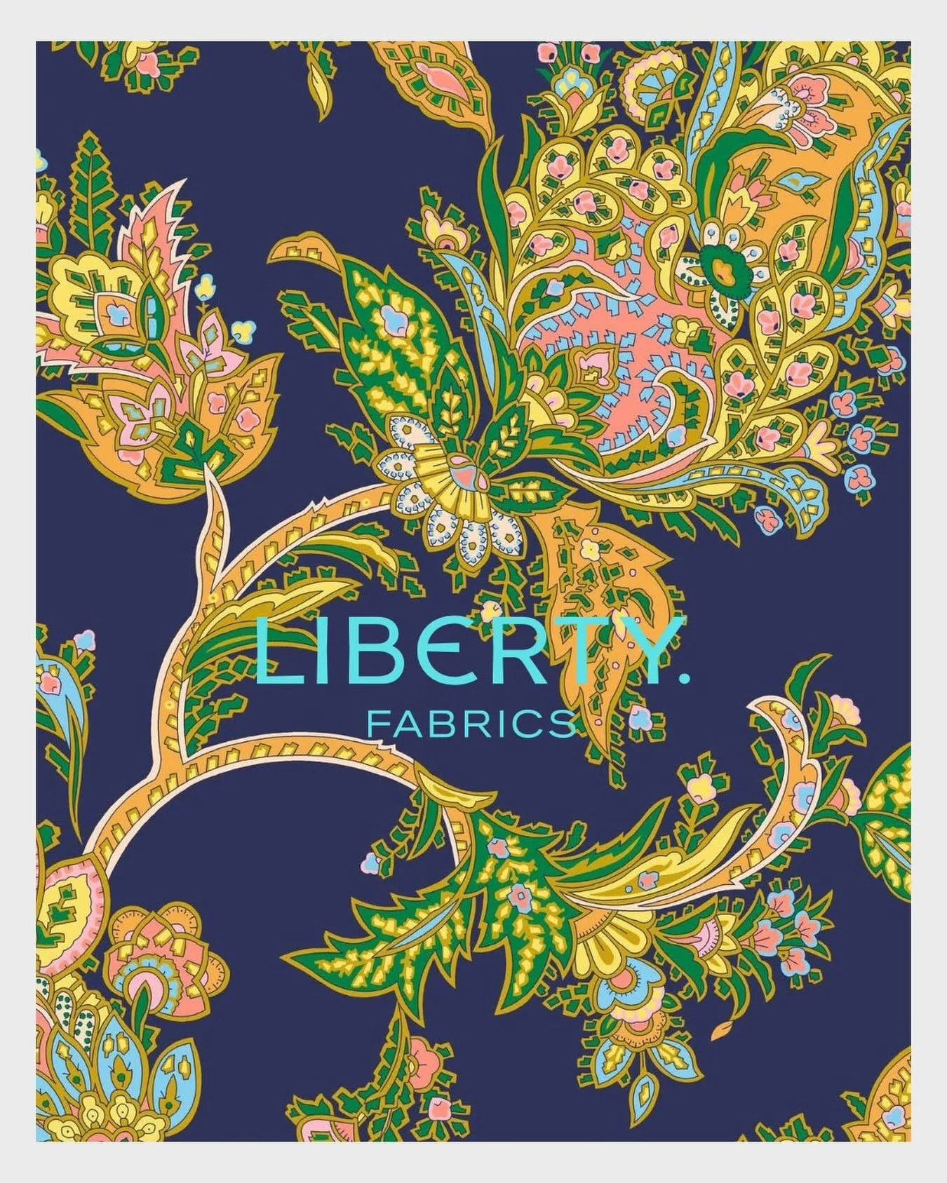 New fabrics have landed &mdash; and we&rsquo;re unveiling the first one.

Originally created for Liberty in 1975, this striking ornamental paisley has been carefully reconstructed
in the Liberty design studio, and hued with a range of bold and vibran