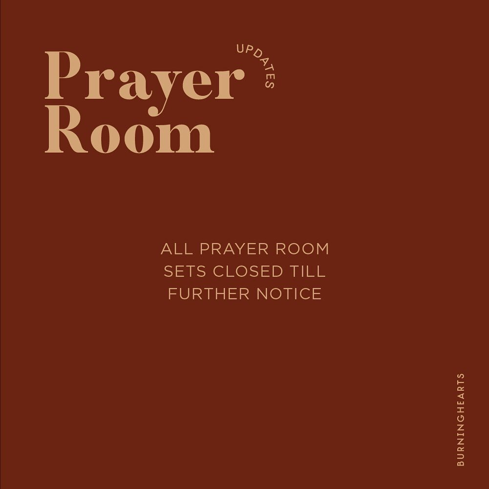 Good morning BH Fam ⛅️
In response to the latest measures given by the government, we have decided to close the prayer room until further notice.
Kindly note that there will not be any online streams either as we want to take this opportunity to in