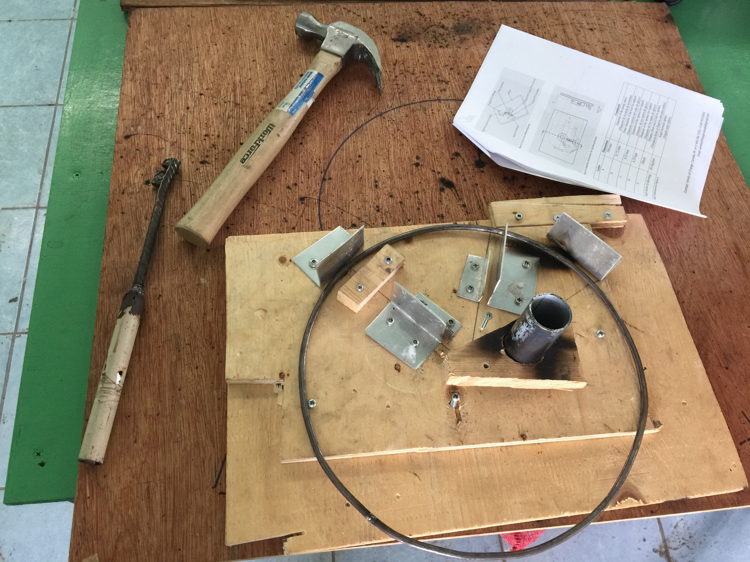 Wheel Template and start of forming the circular base.