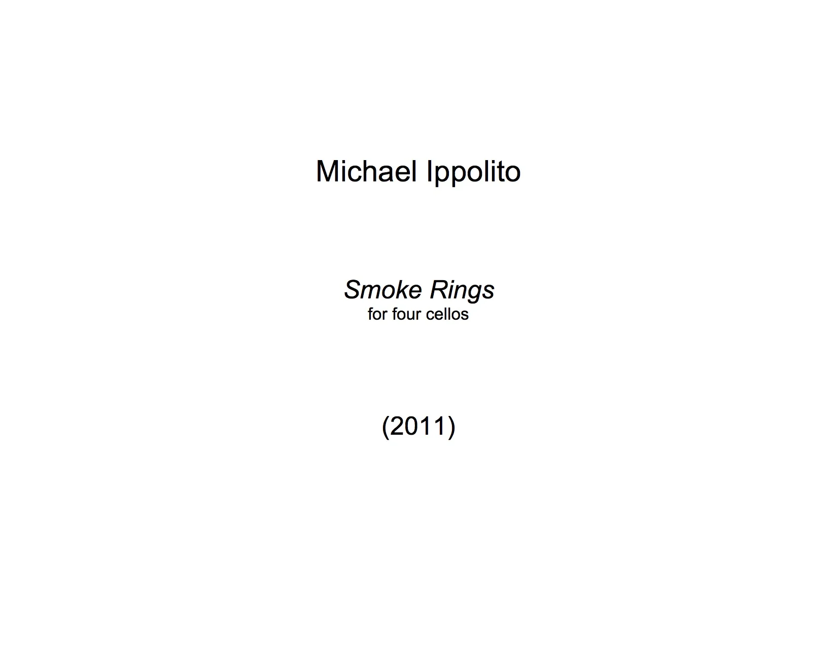 Smoke Rings (Cello Quartet)