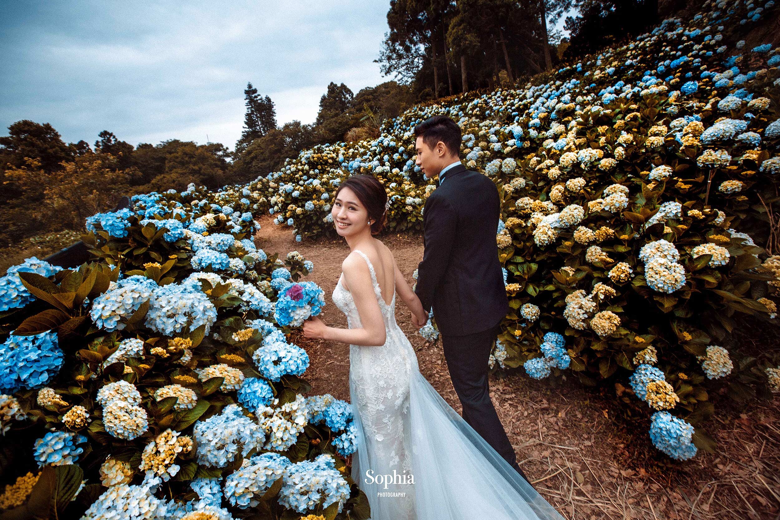  蘇菲雅婚紗-外景婚紗照-繡球花婚紗 