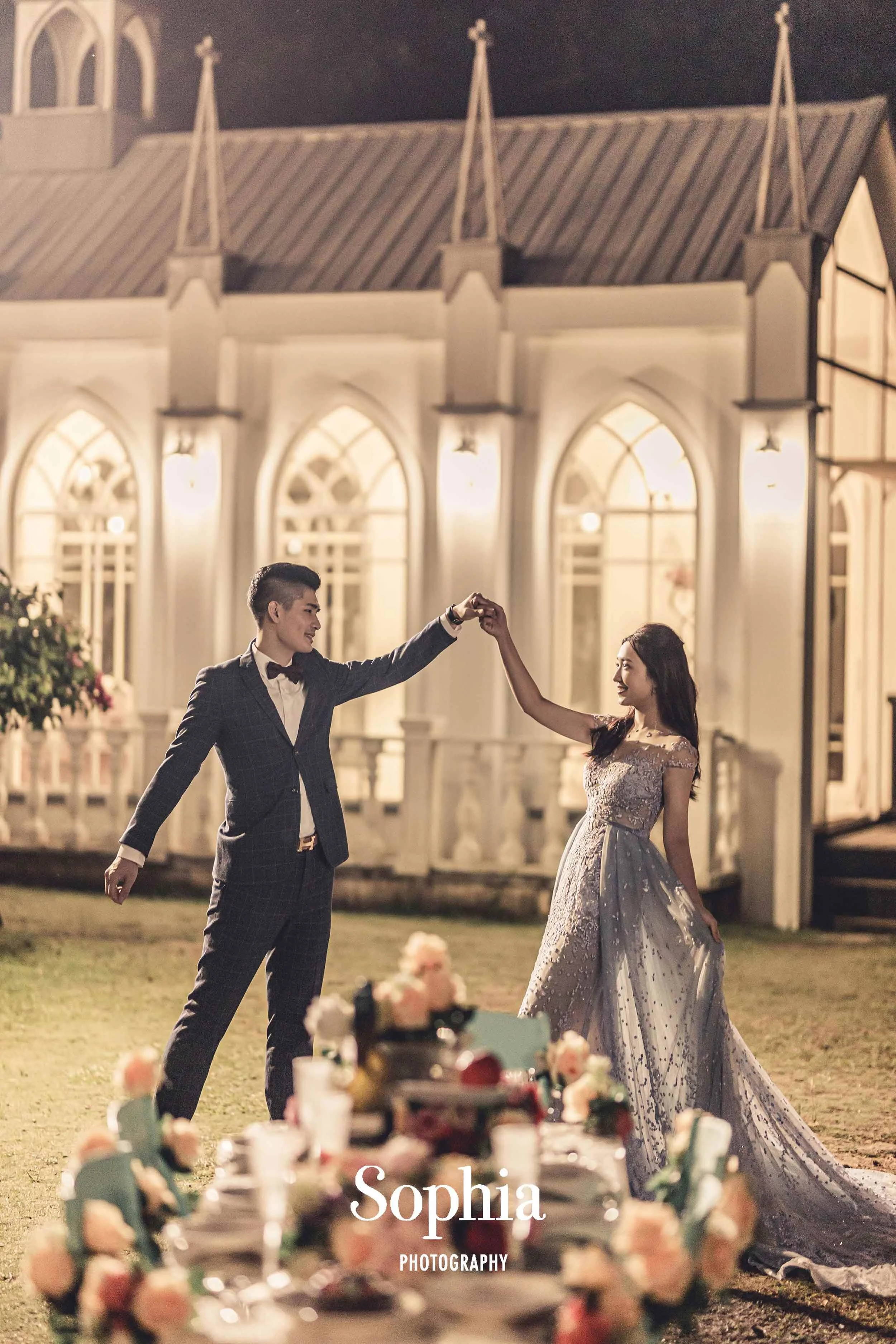  蘇菲雅婚紗-外景婚紗照-婚紗基地-華麗-夜景 