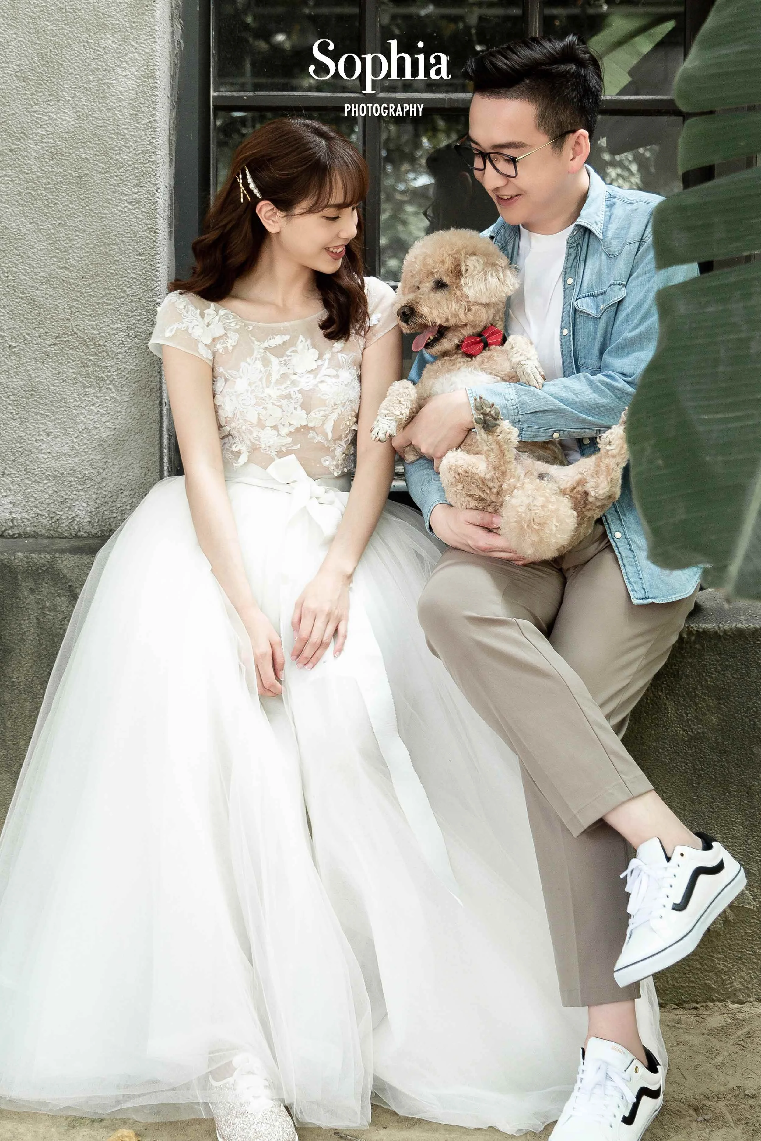  蘇菲雅婚紗-白色狂熱聯名-街景-外景-清婚紗-寵物-人像-婚紗照 
