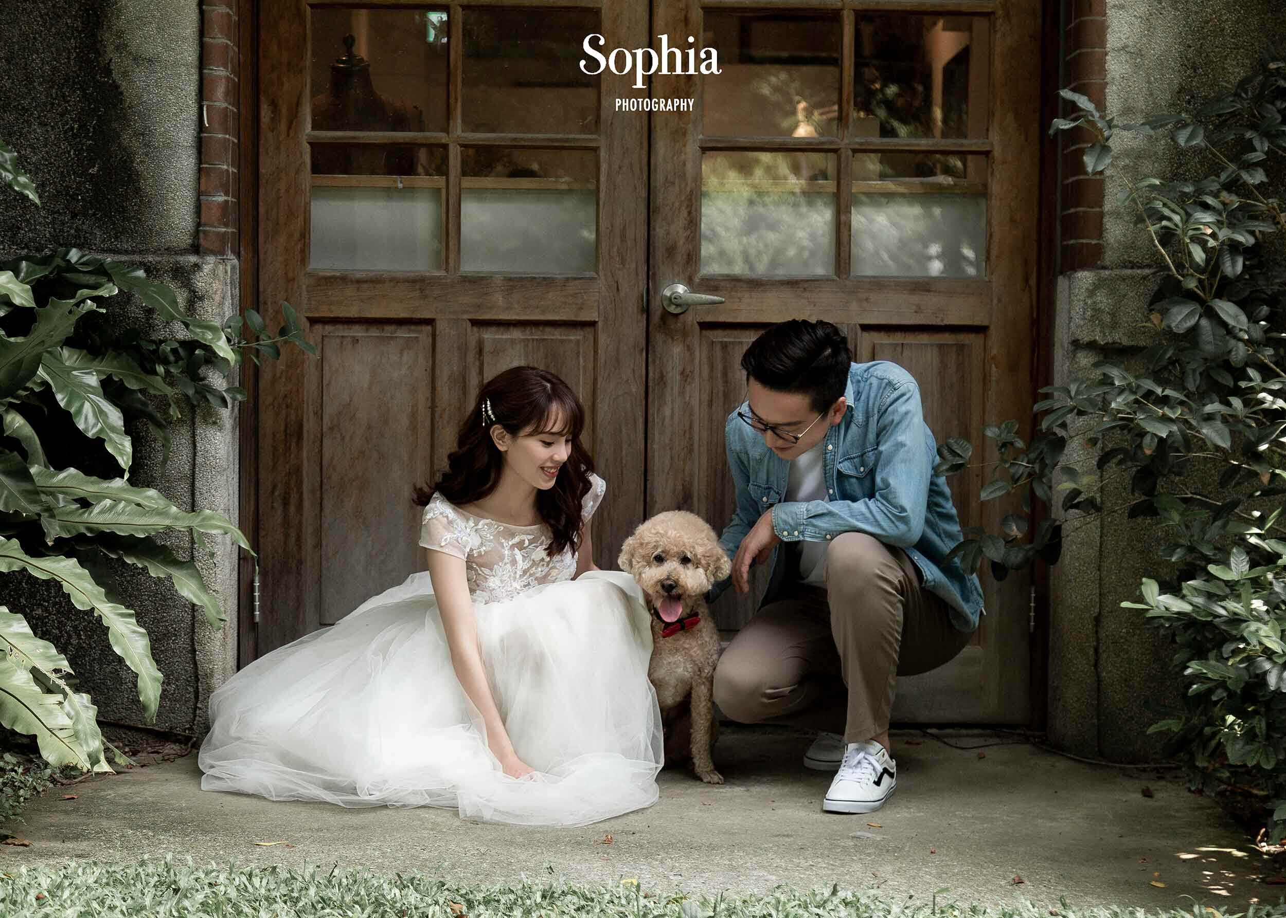  蘇菲雅婚紗-白色狂熱聯名-街景-外景-清婚紗-寵物-人像-婚紗照 