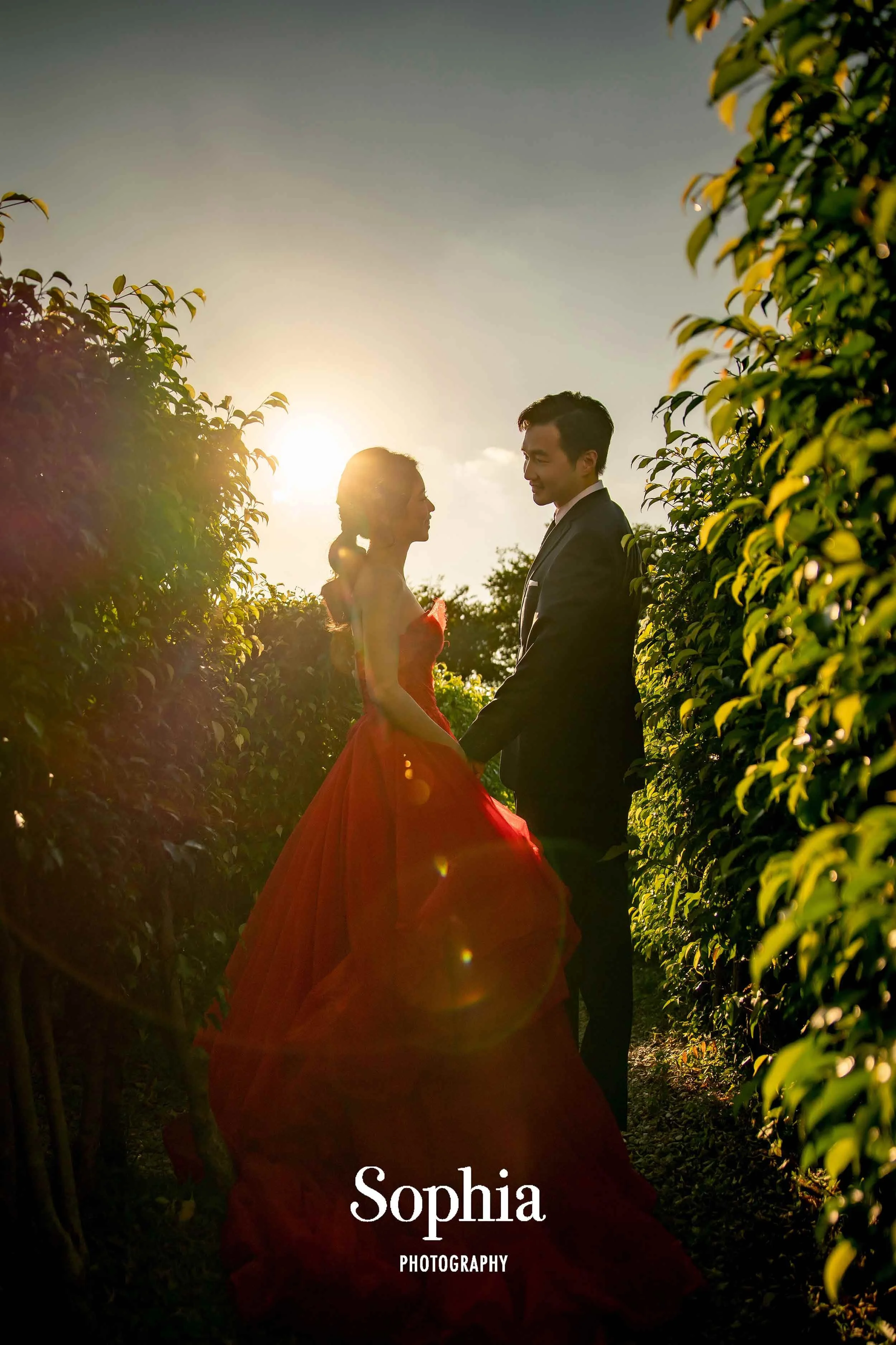  蘇菲雅婚紗-外景婚紗照-婚紗基地-夕陽-花園迷宮 