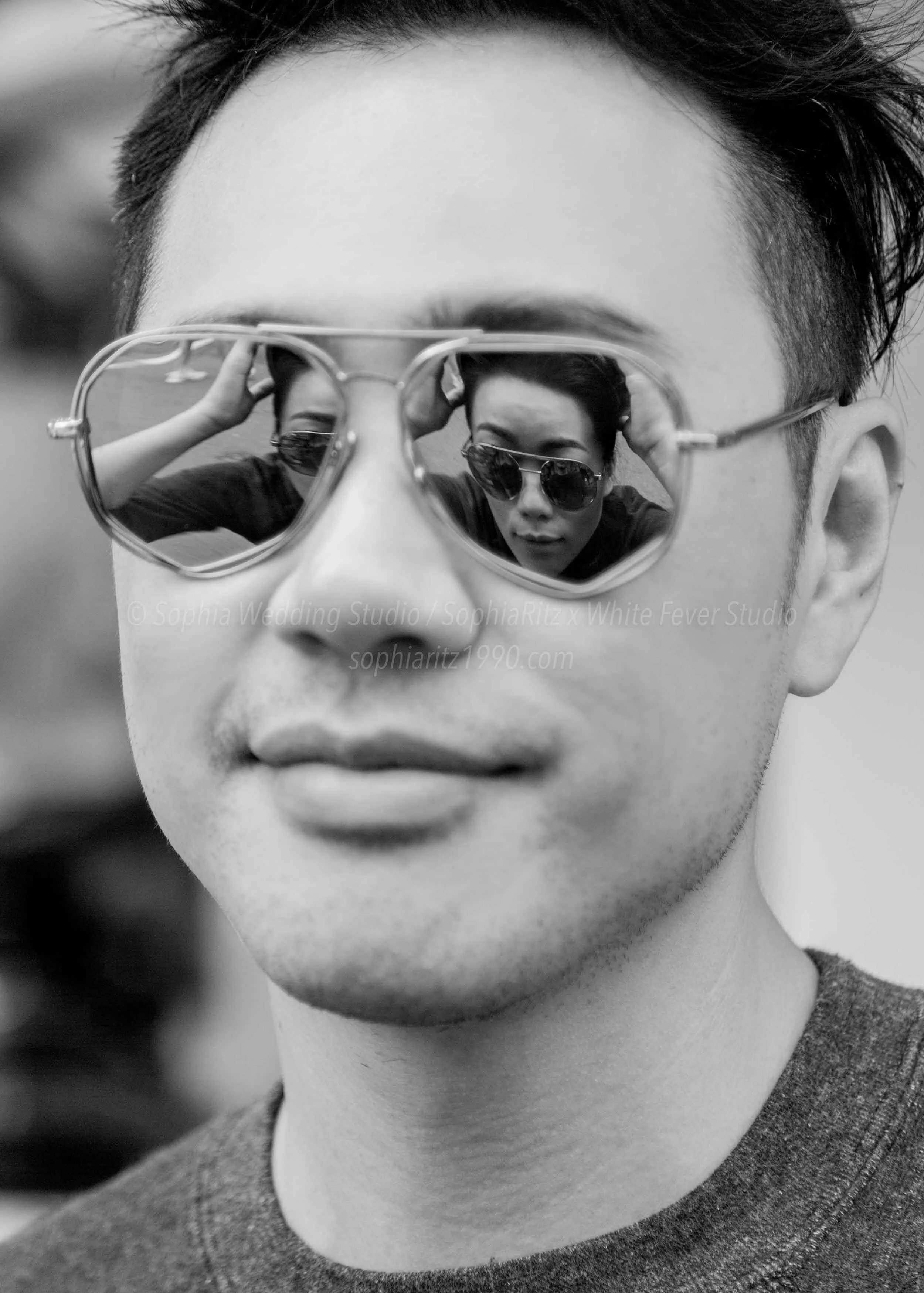  蘇菲雅婚紗-白色狂熱聯名-外景-街景-黑白-便服-特寫-情侶照 
