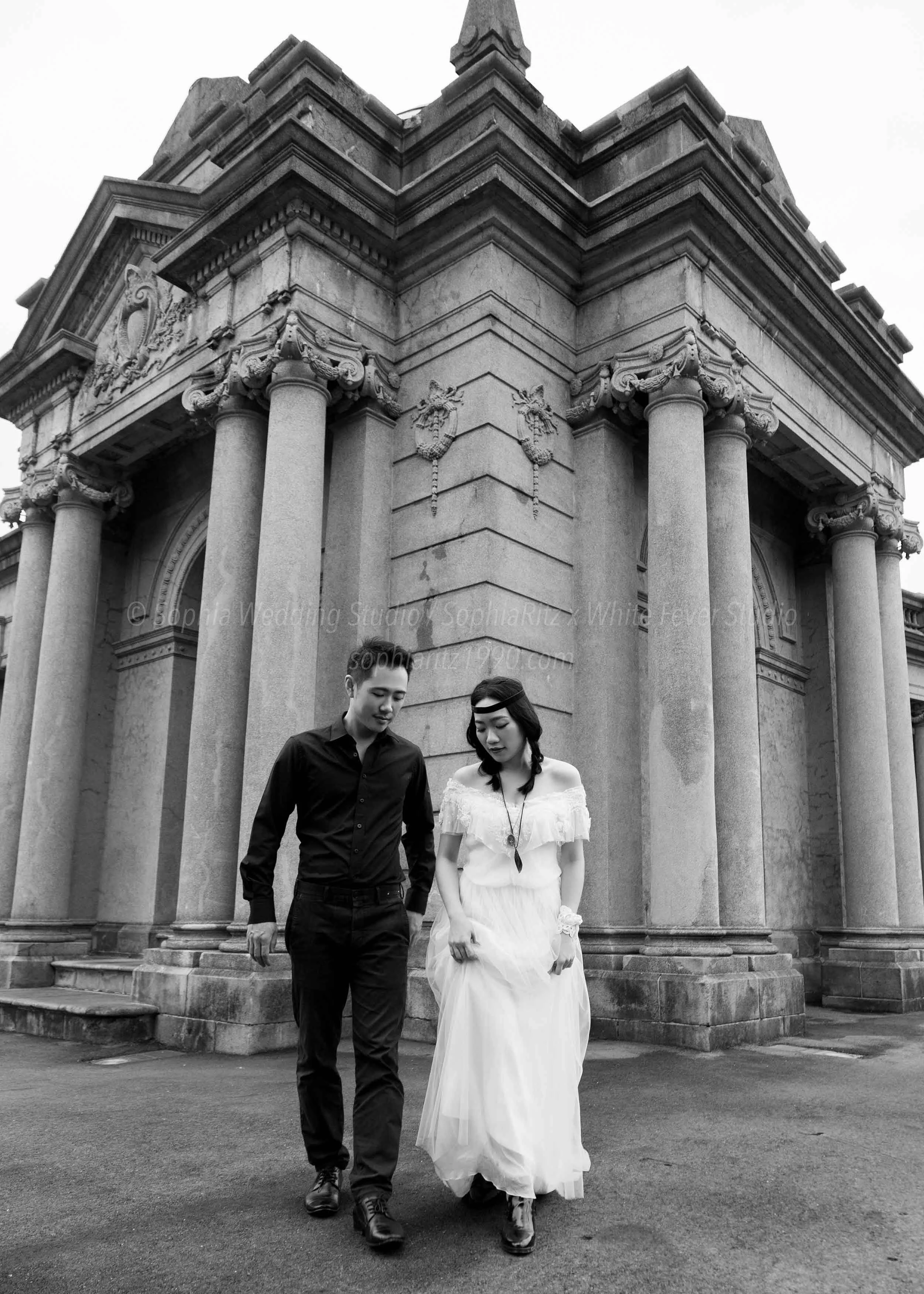  蘇菲雅婚紗-白色狂熱聯名-外景-便服-黑白-婚紗照 