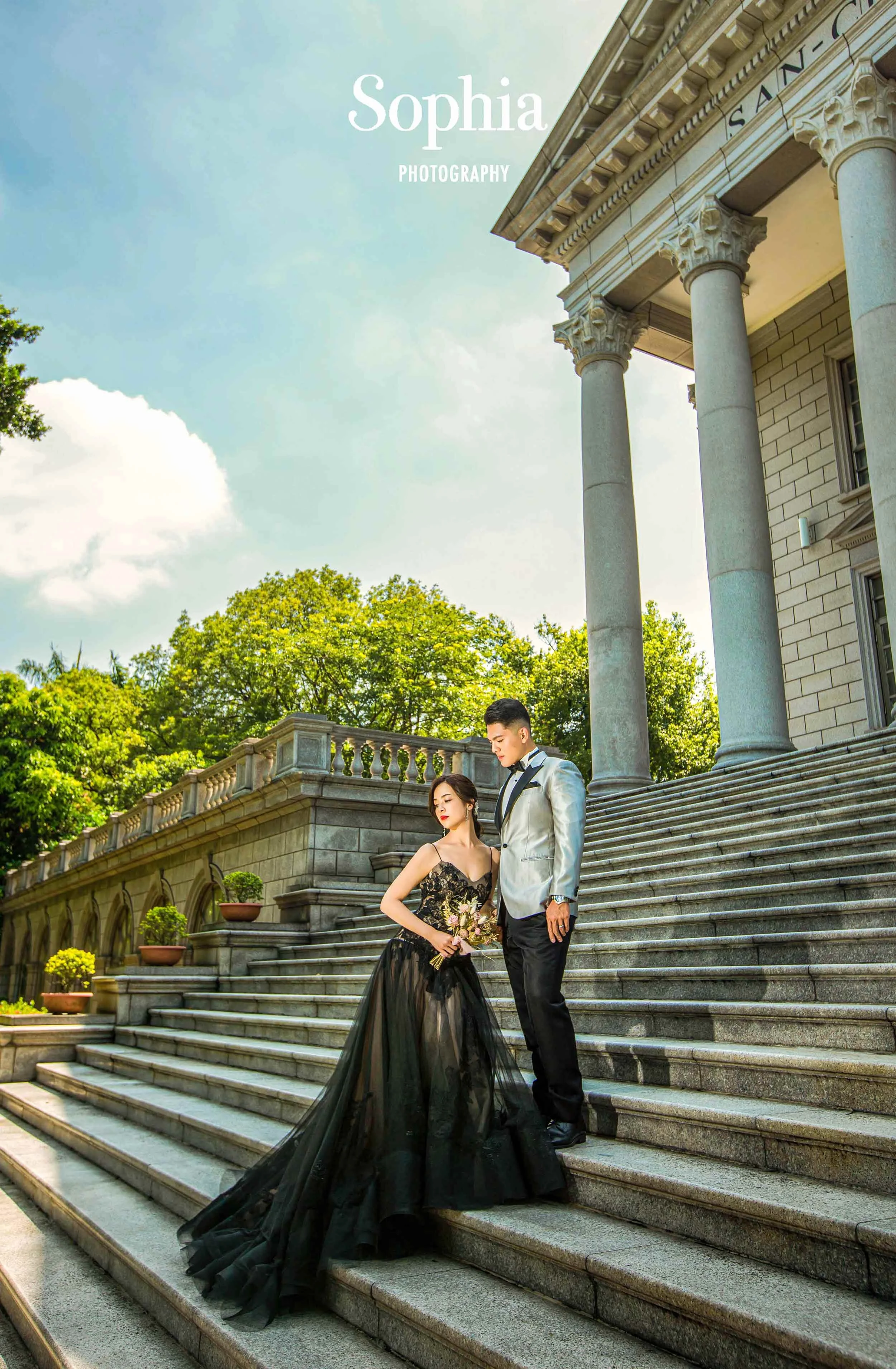  蘇菲雅婚紗-外景婚紗照-大同大學婚紗-黑色婚紗 