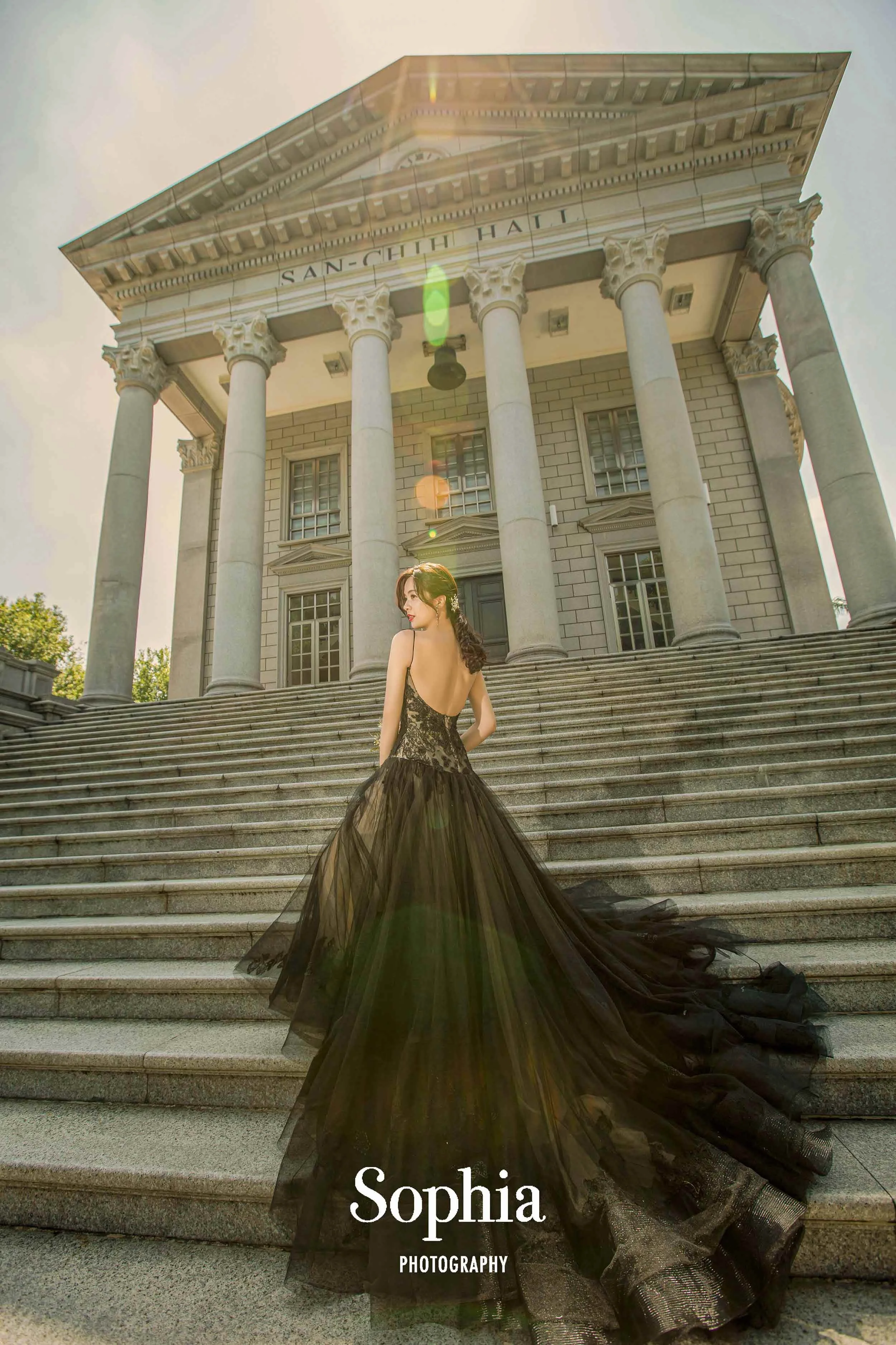  蘇菲雅婚紗-外景婚紗照-大同大學婚紗-黑色婚紗 