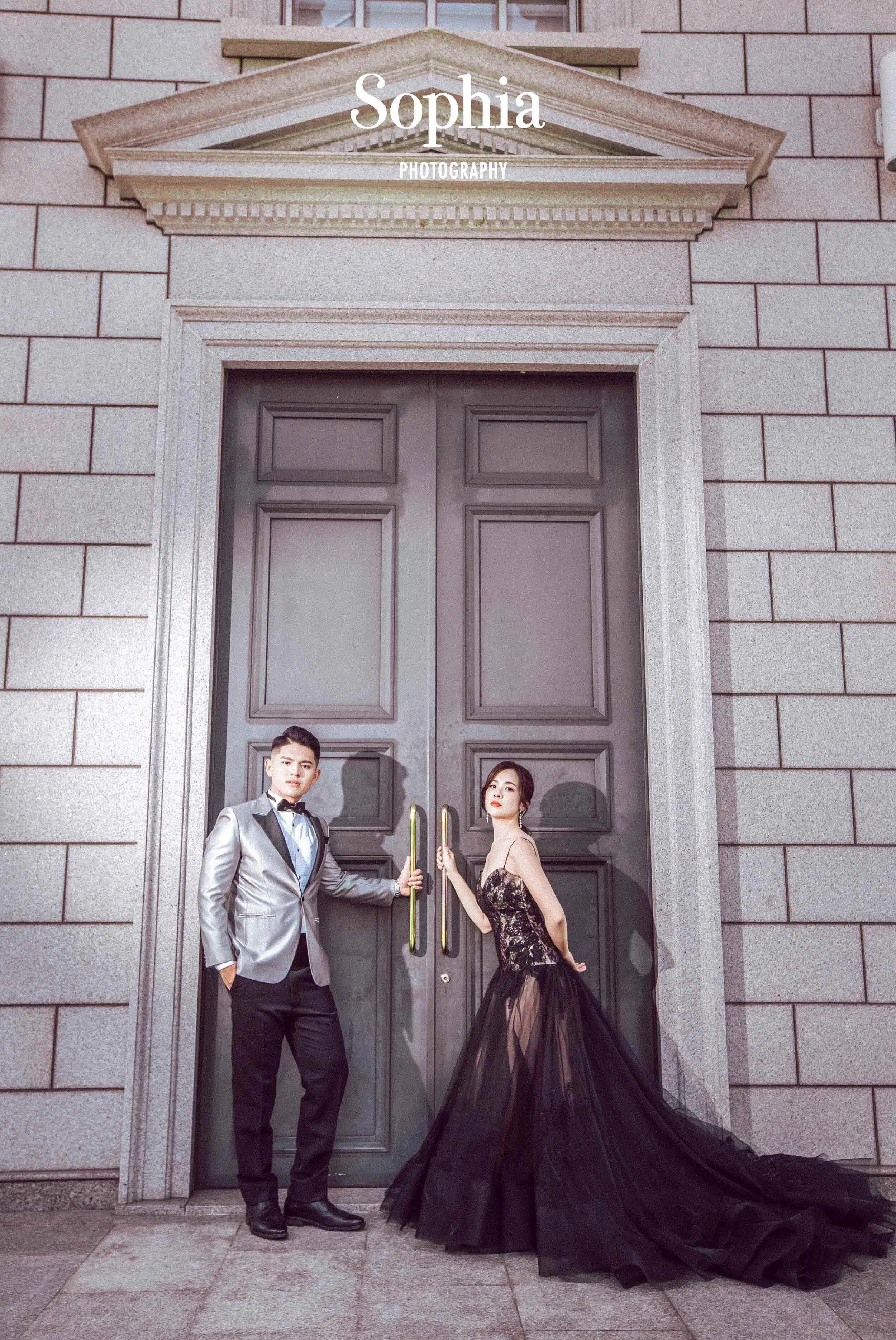  蘇菲雅婚紗-外景婚紗照-大同大學婚紗-黑色婚紗 