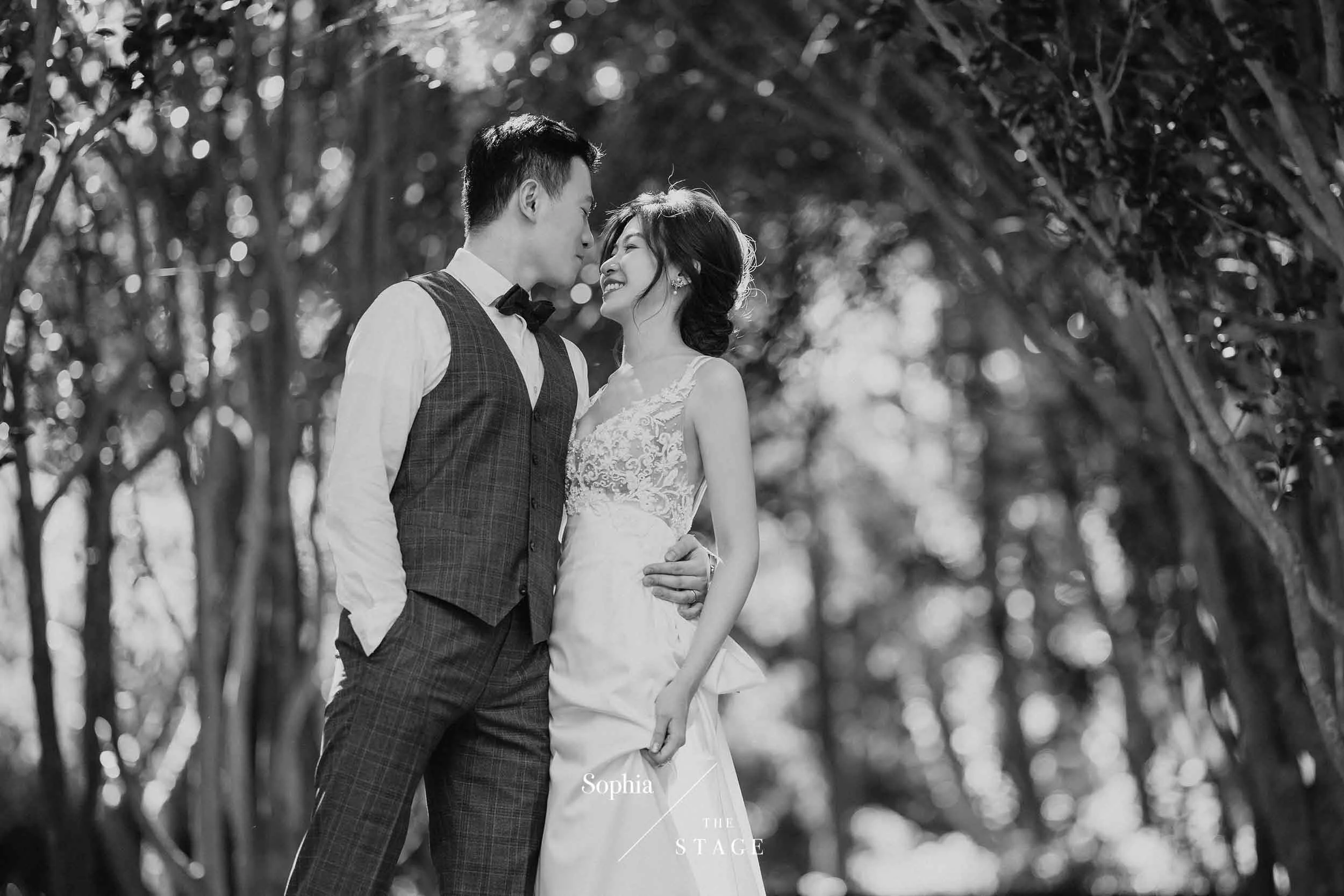  蘇菲雅婚紗-外景-森林-美式婚紗照-黑白 