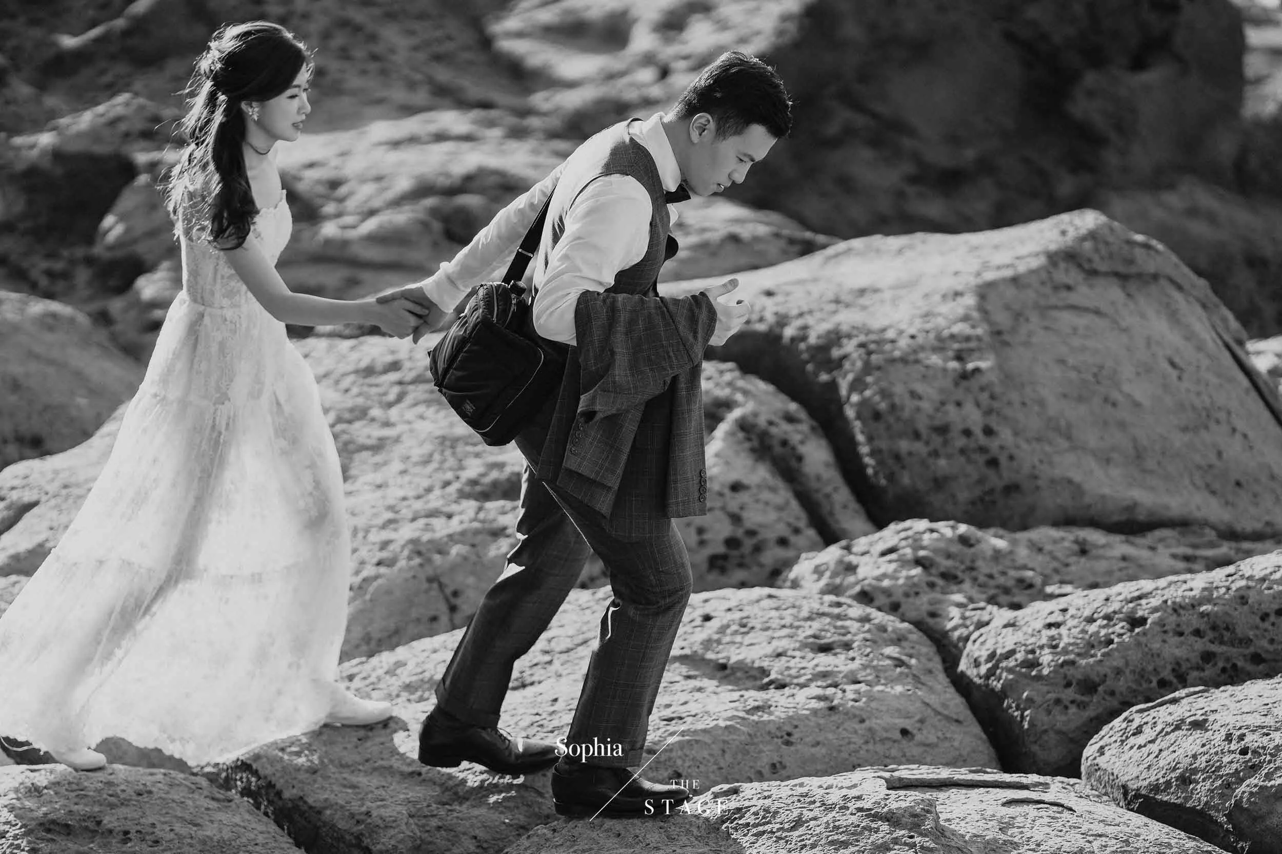  蘇菲雅婚紗-外景-森林-美式婚紗照-風景-龜山島-沿岸-黑白 