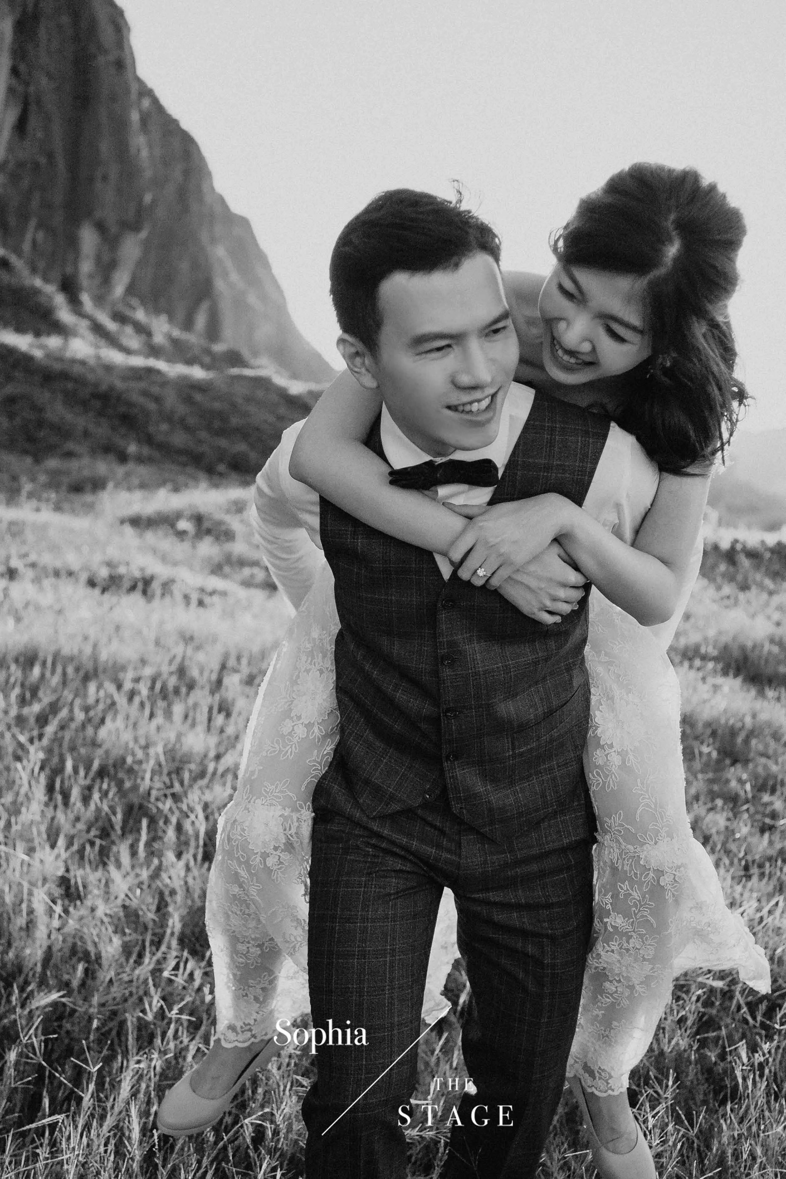  蘇菲雅婚紗-外景-森林-美式婚紗照-風景-龜山島-草原-黑白 