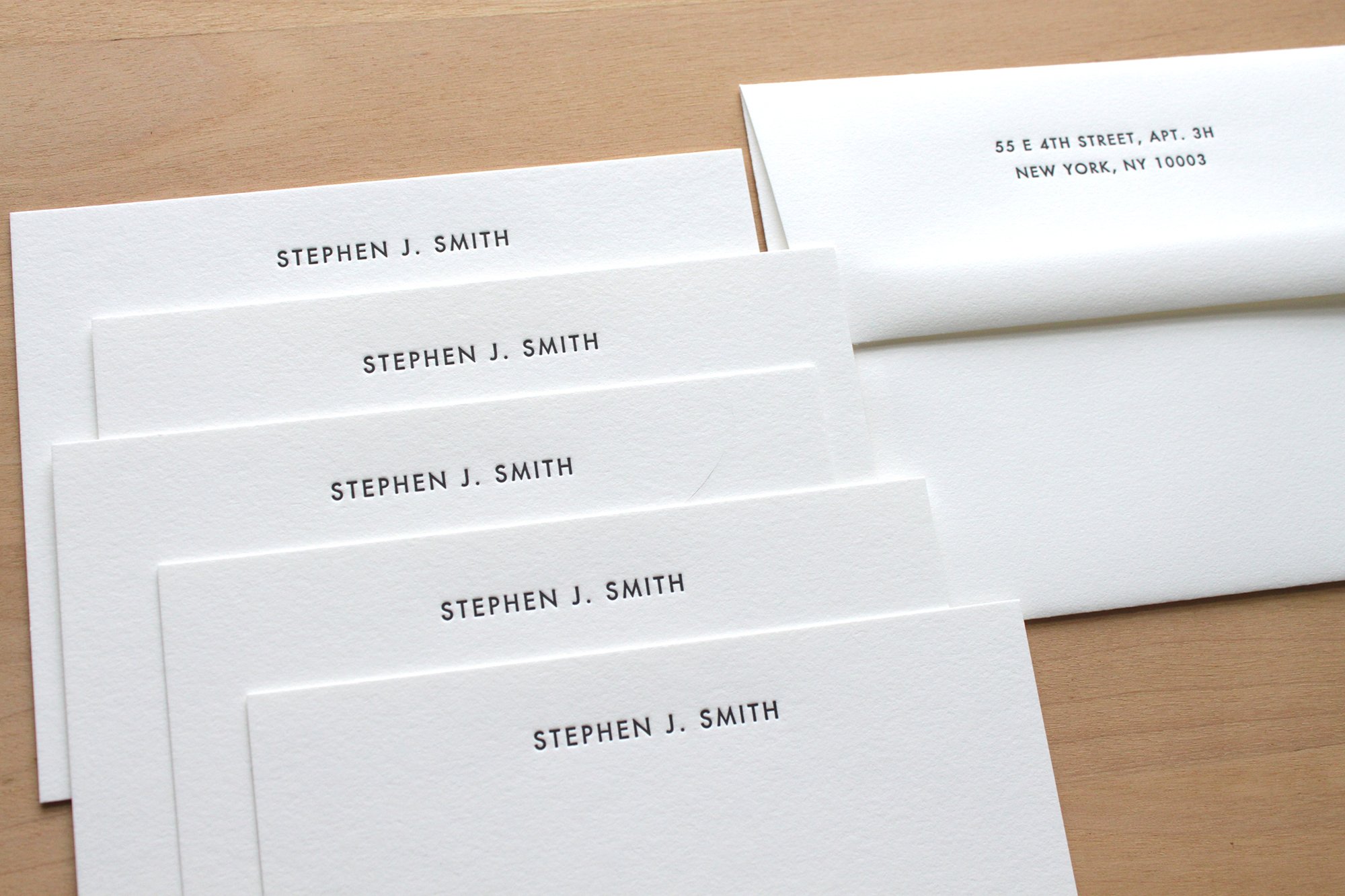 Classic Futura Letterpress Stationery Personalized Embossed Notecards Custom Stationary 3.jpg