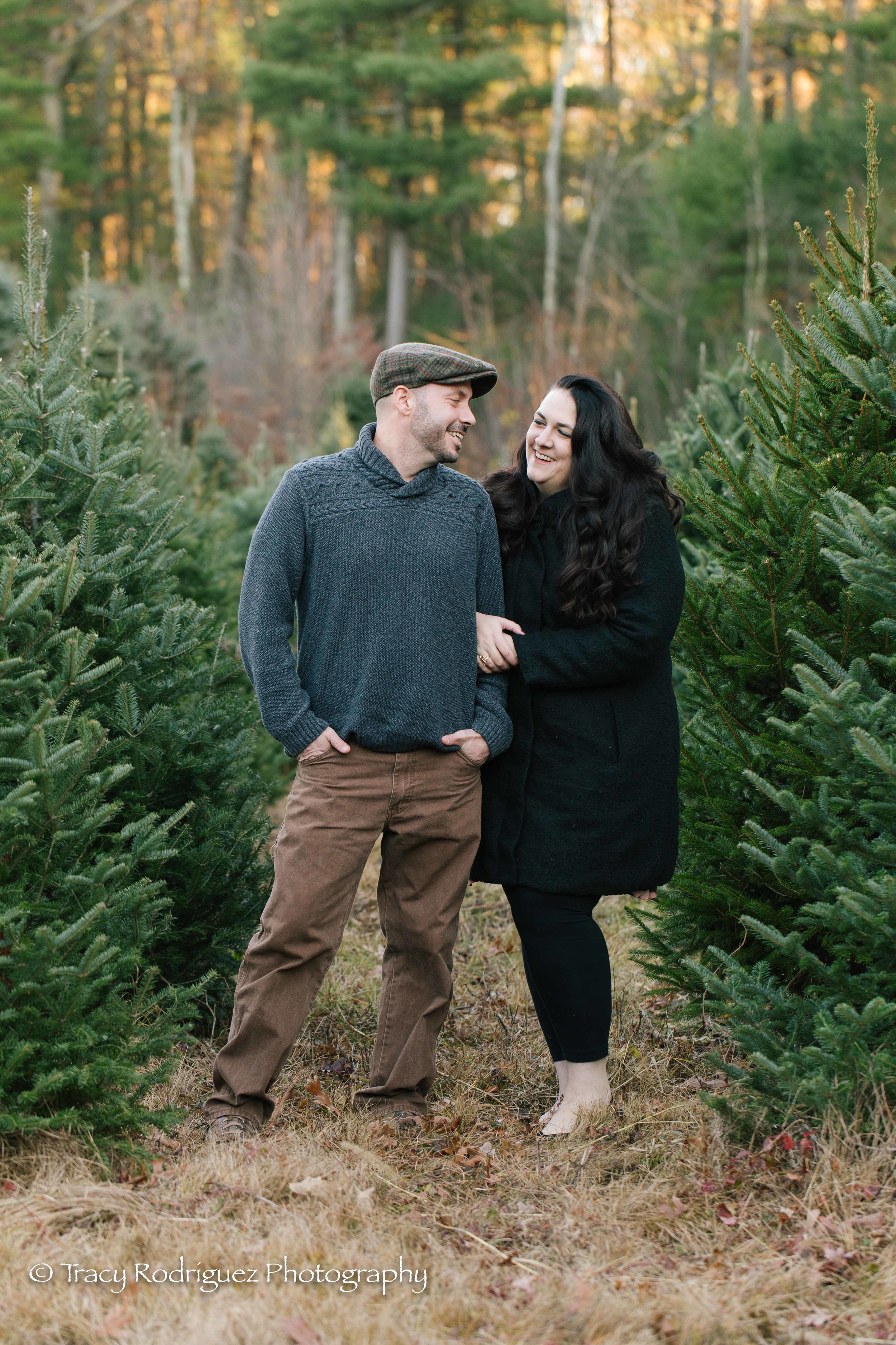 Christmas Tree Farm Engagement Session - Boston Engagement Session by Tracy Rodriguez Photography