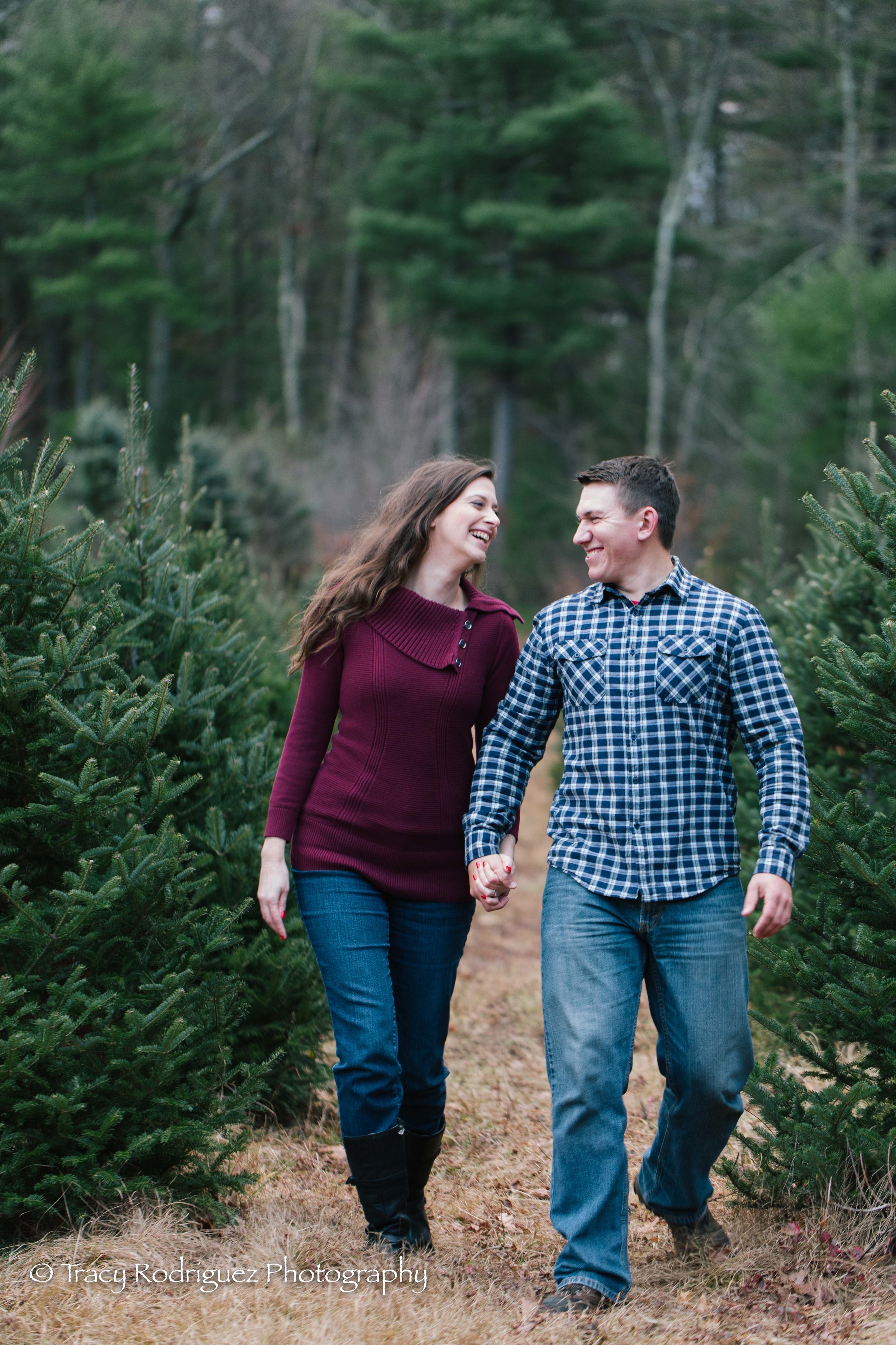 Christmas Tree Farm Engagement Session - Boston Engagement Session by Tracy Rodriguez Photography