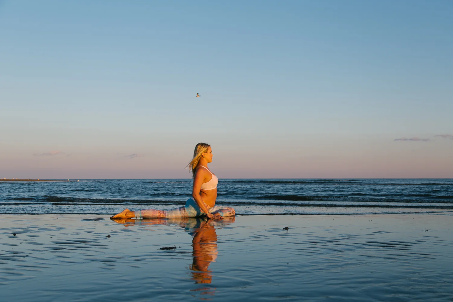 Boston Yoga Photographer - Milford Beach Yoga Photo Shoot