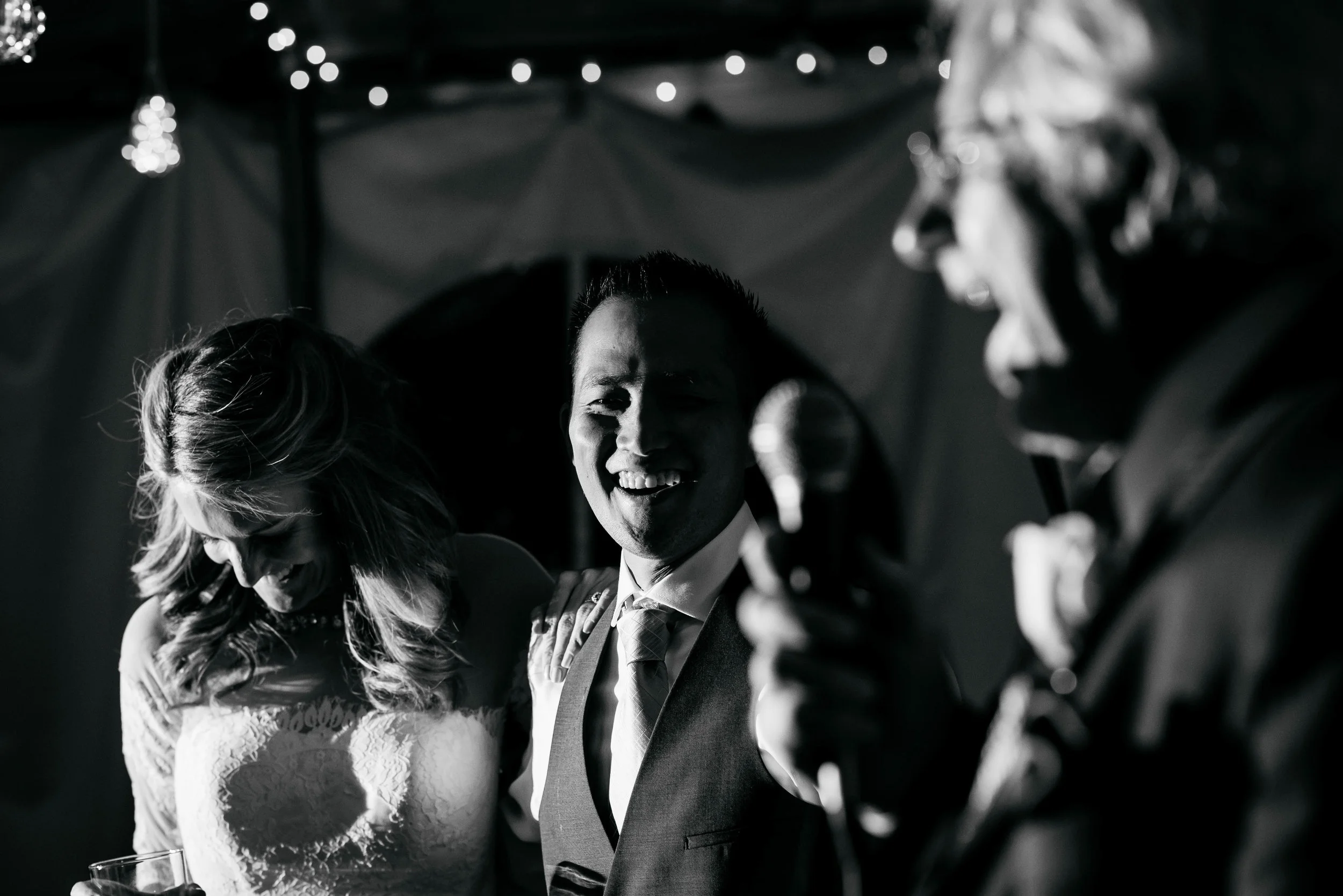 Extended Play Photography documentary wedding photography in Albuquerque, New Mexico. Capitan wedding reception speeches candid.