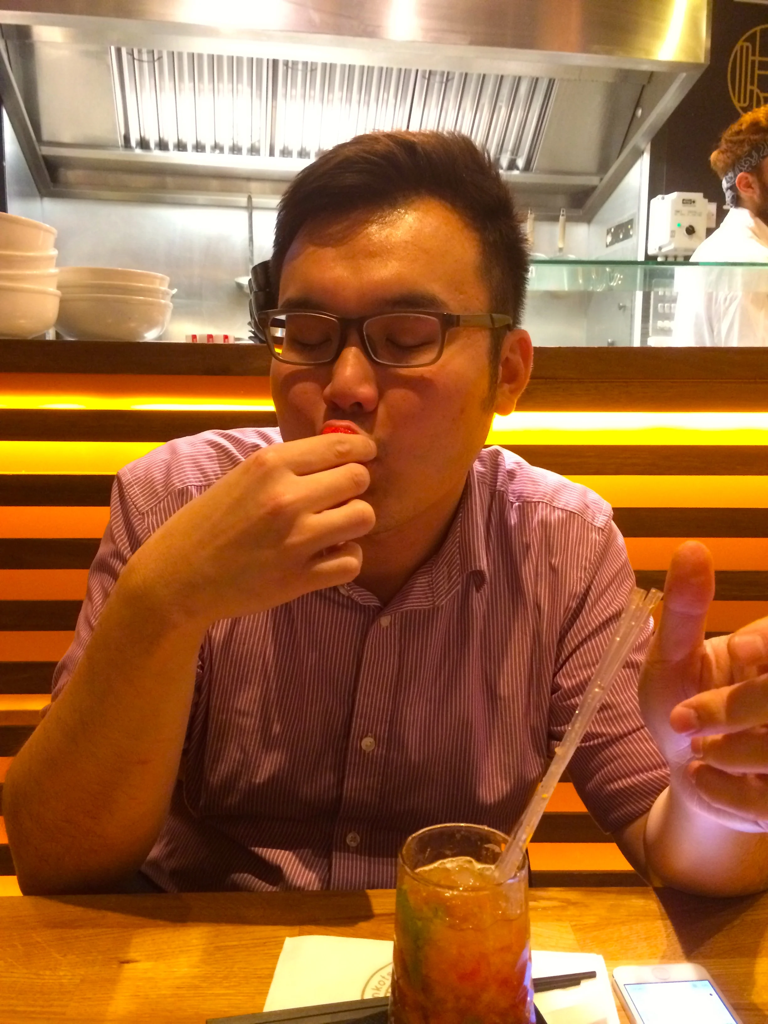 Chung gave his strawberries an extra muddling