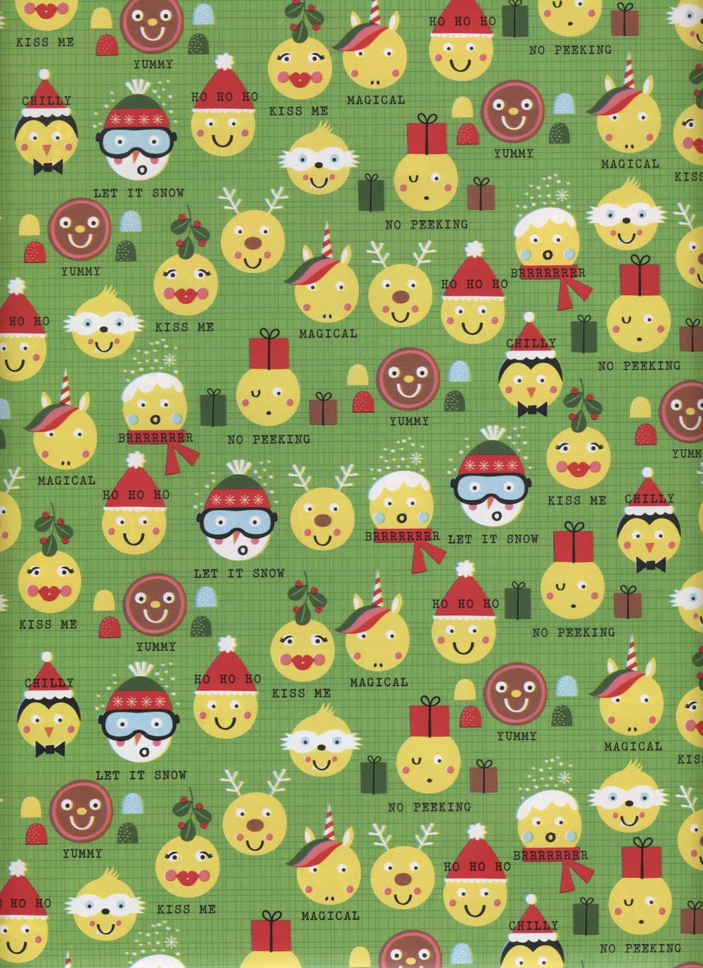Ornaments on Lime — Rich Plus Gift Wrapping Paper Wholesale