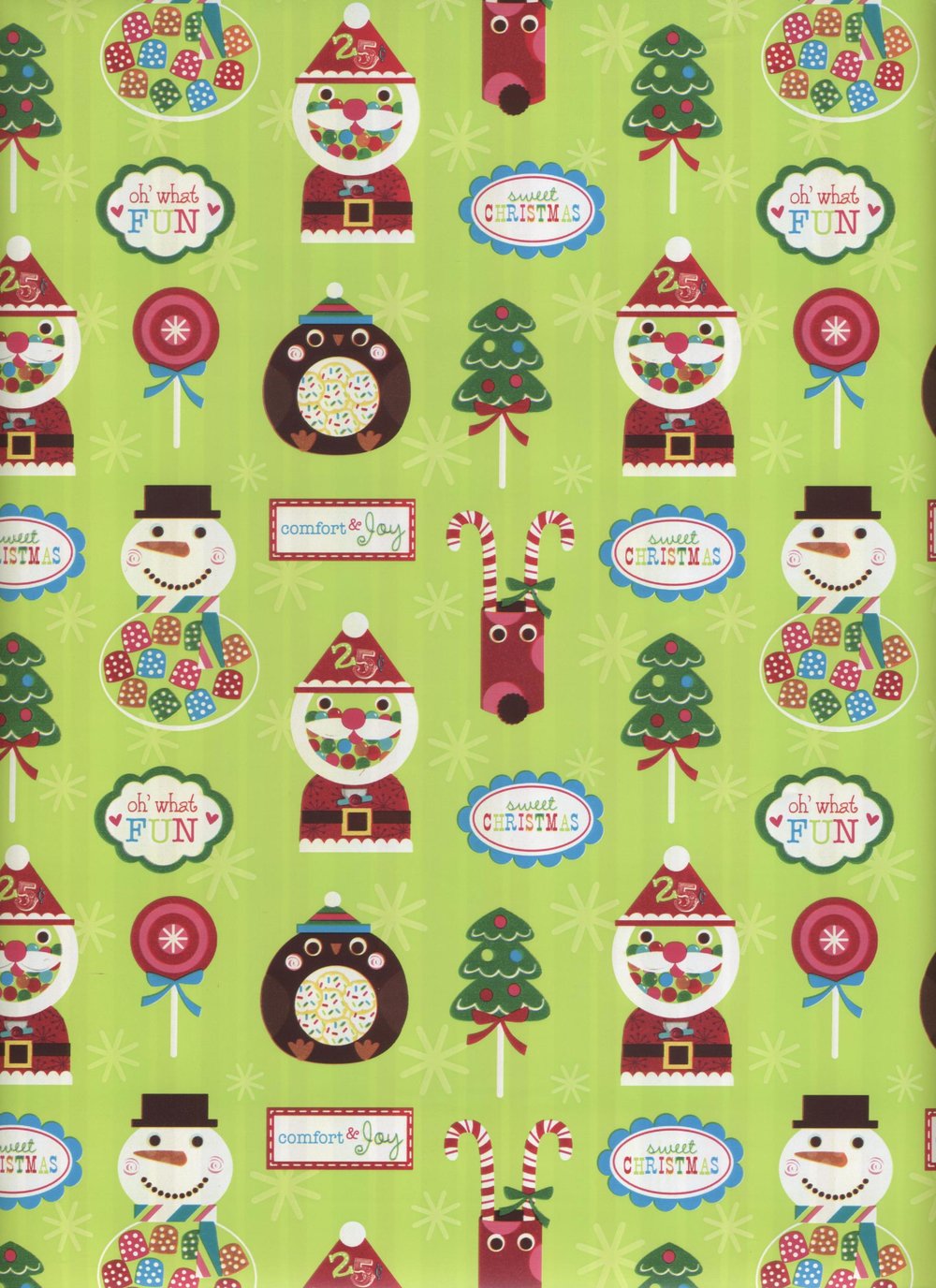 Red & Green Snowman — Rich Plus Gift Wrapping Paper Wholesale