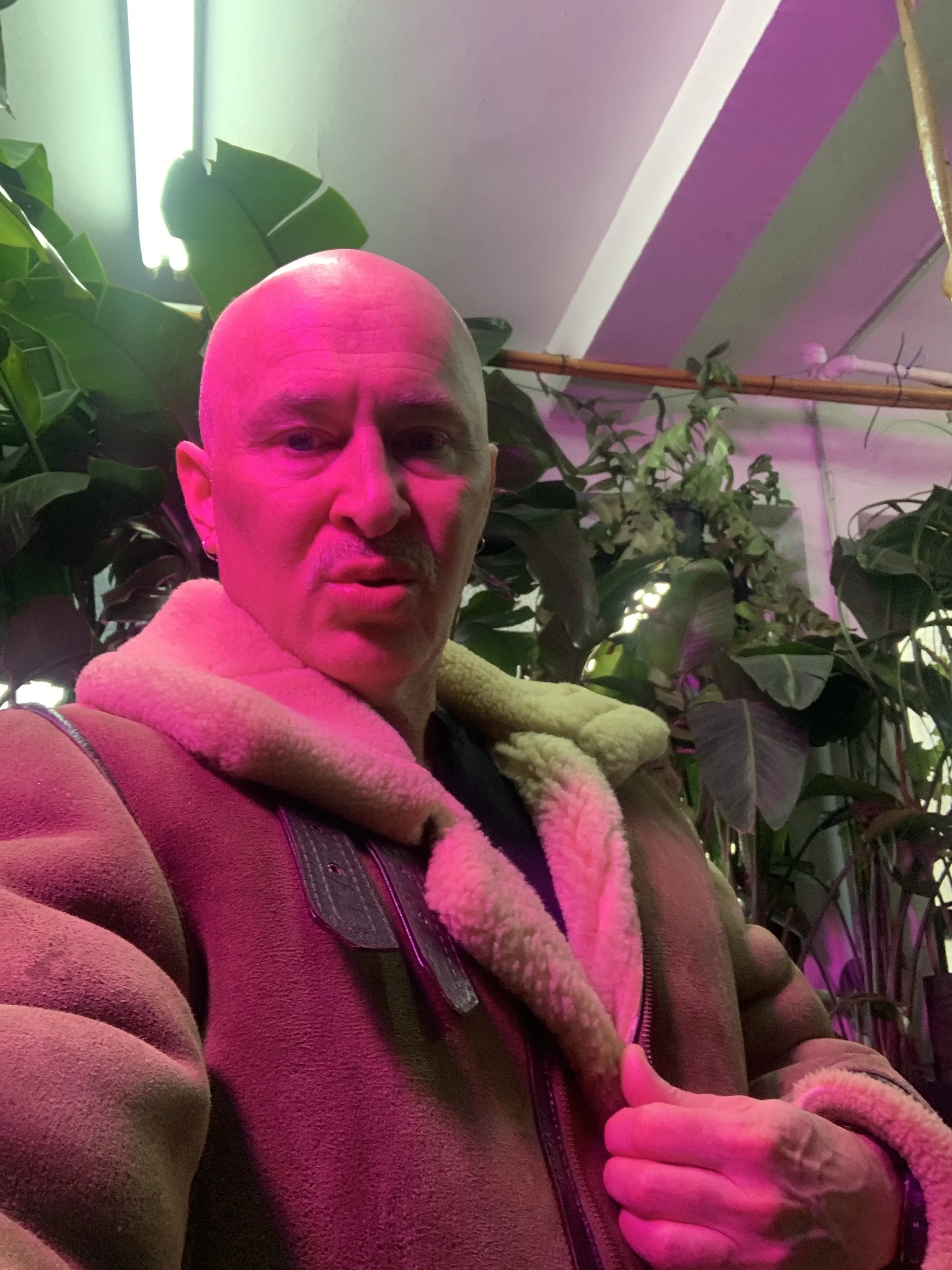 Rick Nair in vintage shearling jacket 