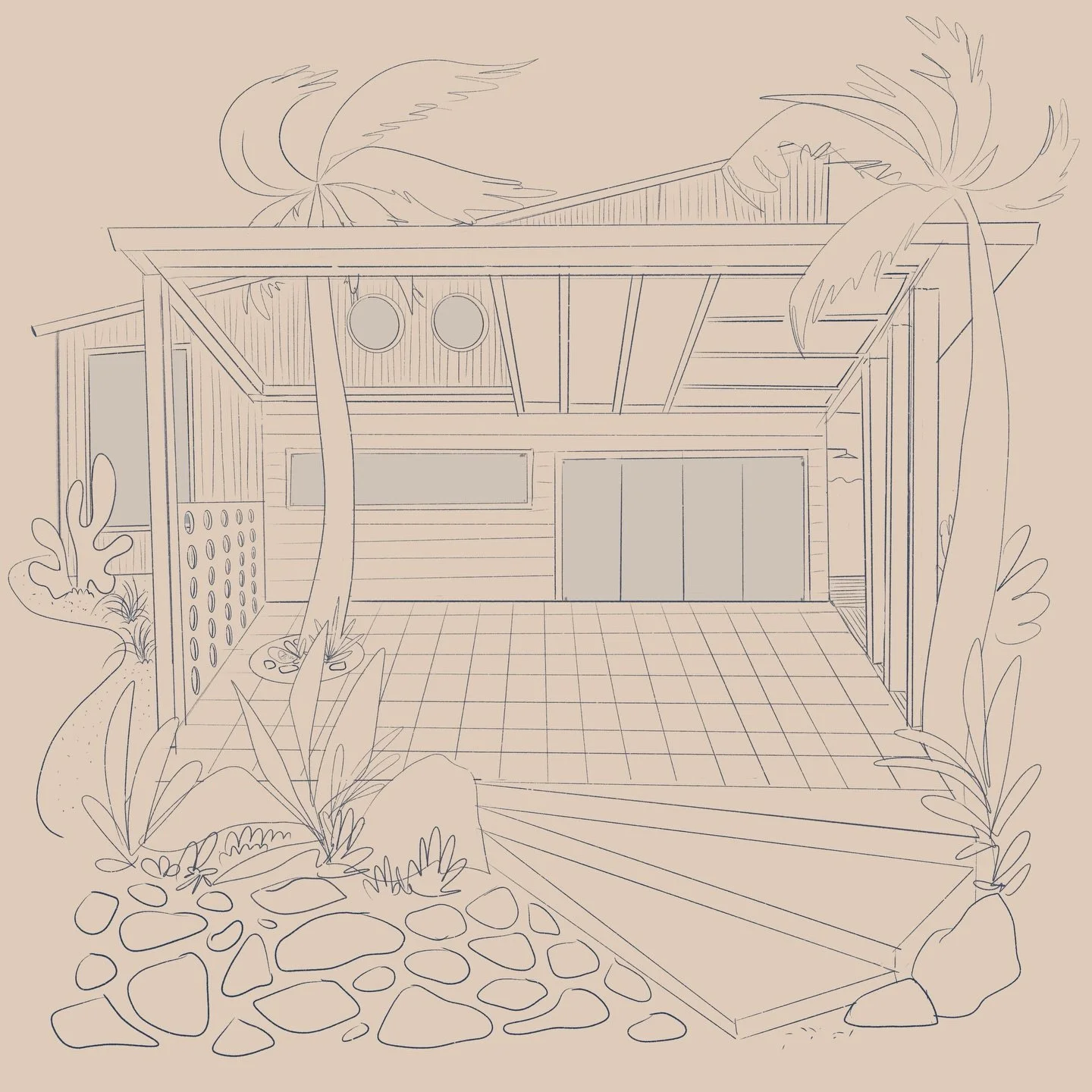 *manifesting* 
.
#digitalsketch #architechture #midcenturymoderndesign #midcenturymodern #procreate
